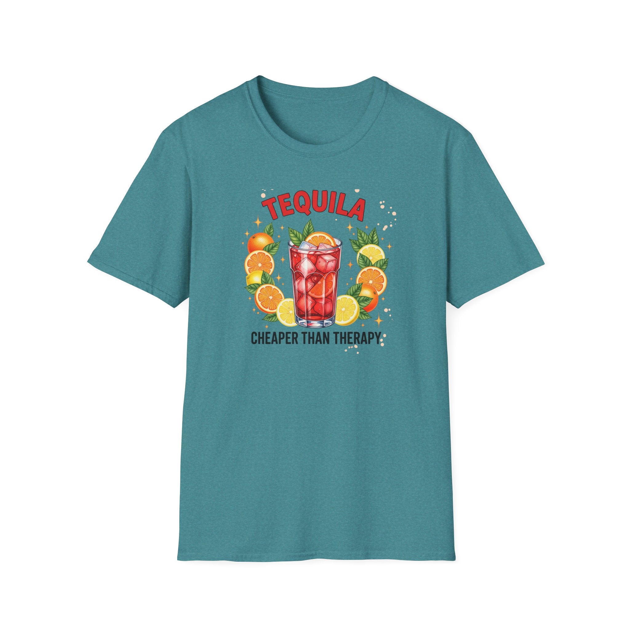Tequila Cocktail T-Shirt — "Tequila: Cheaper Than Therapy" Graphic Tee