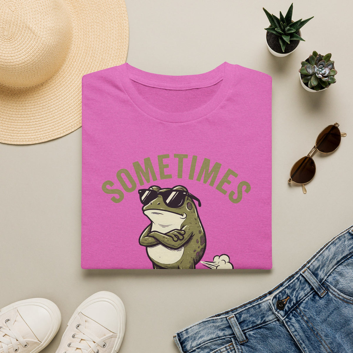 T-Shirt — "Sometimes I Just Be Fartin'" Funny Frog Graphic Tee