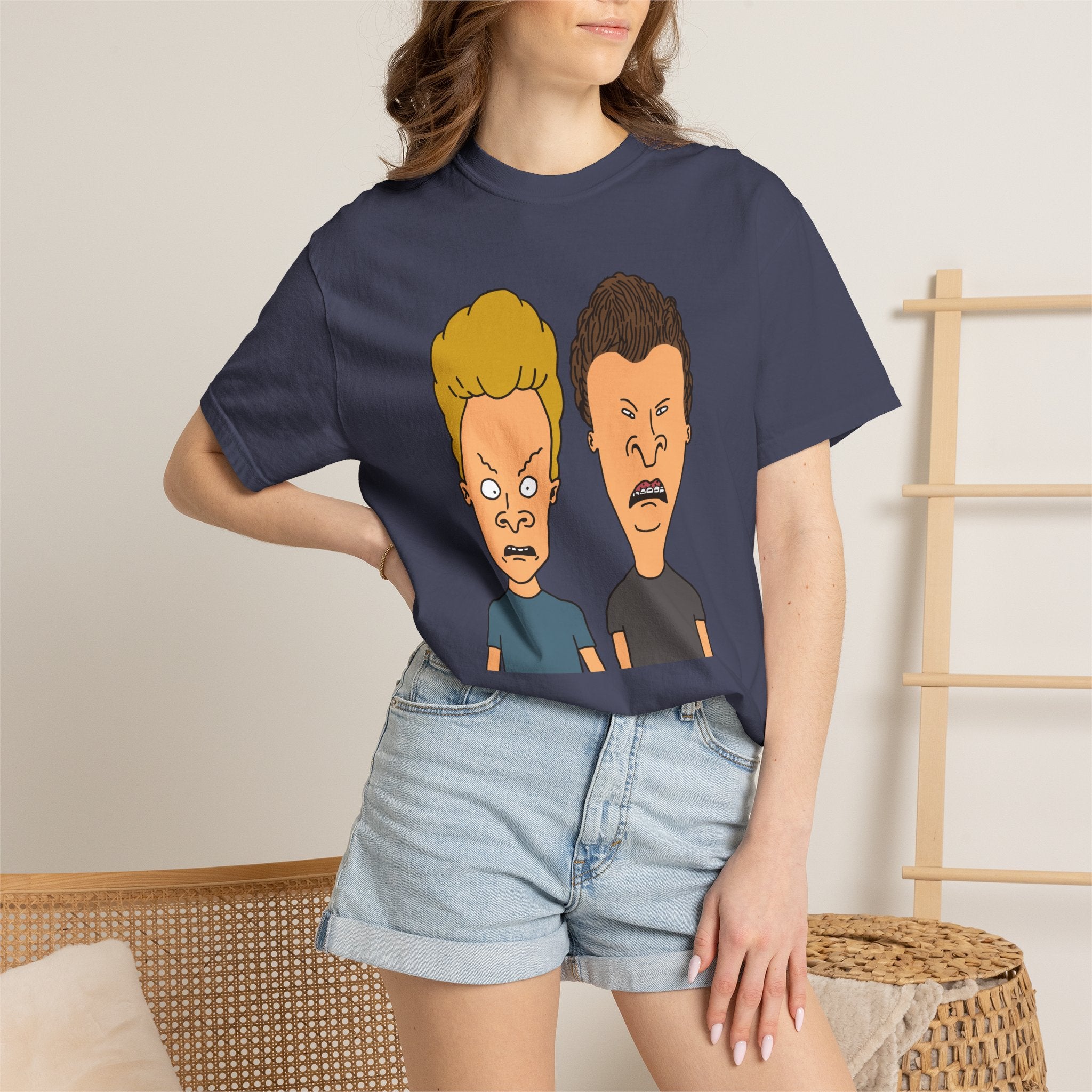 Beevis Butthead Graphic Iconic Cartoon Duo Face