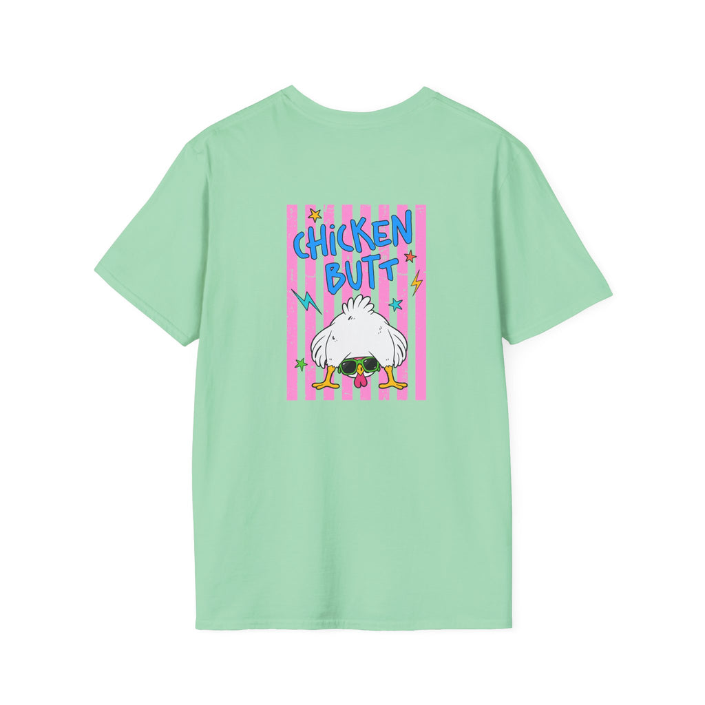 T-Shirt — "Guess What" Funny Sunglasses Chicken Graphic Tee