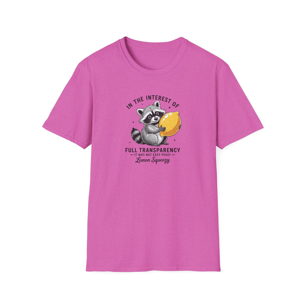 Raccoon Holding Lemon T‑Shirt — "In the Interest of Full Transparency" Cute Graphic Tee