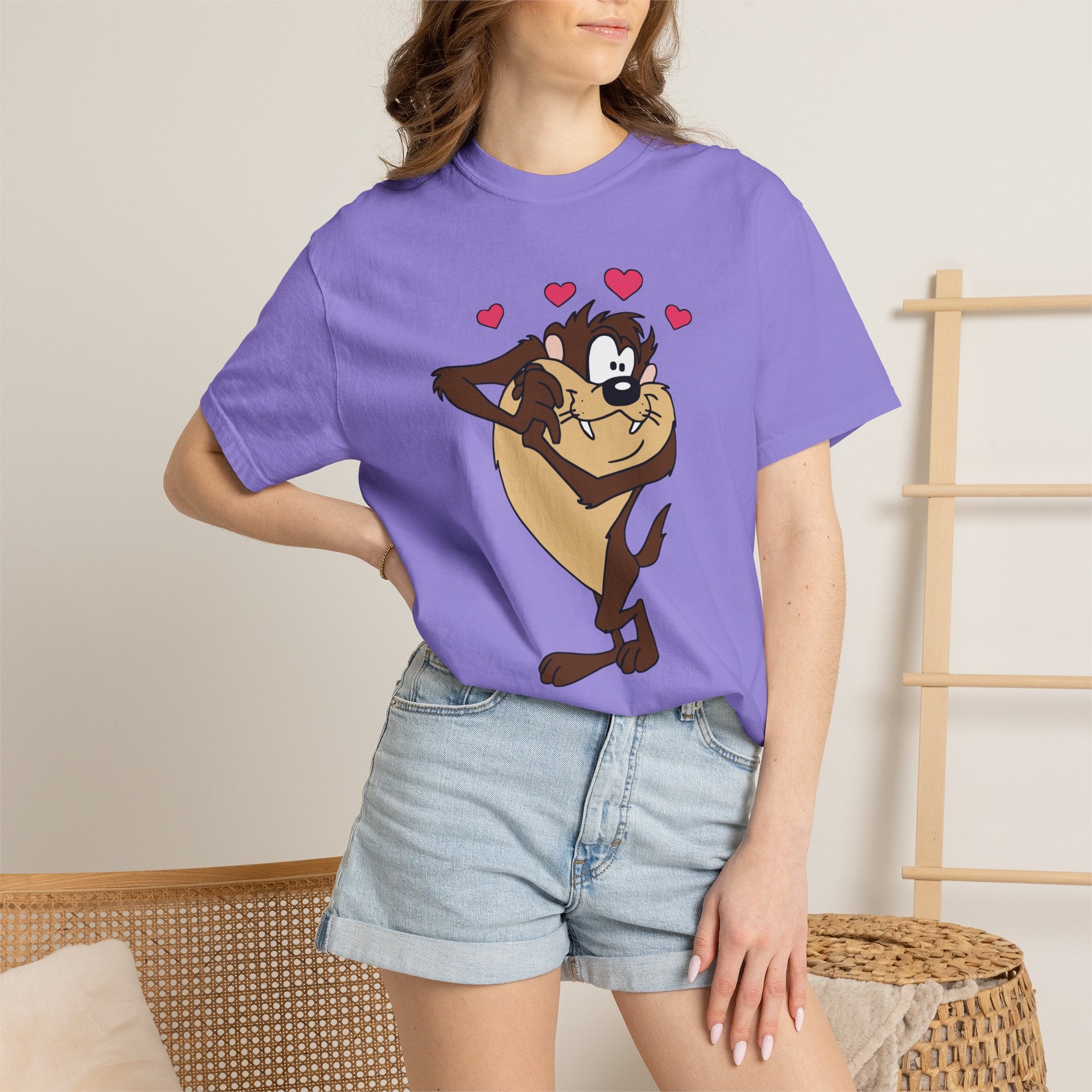 TAZ LOVE Tasmanian Devil Hug Design (Hearts) cartoon