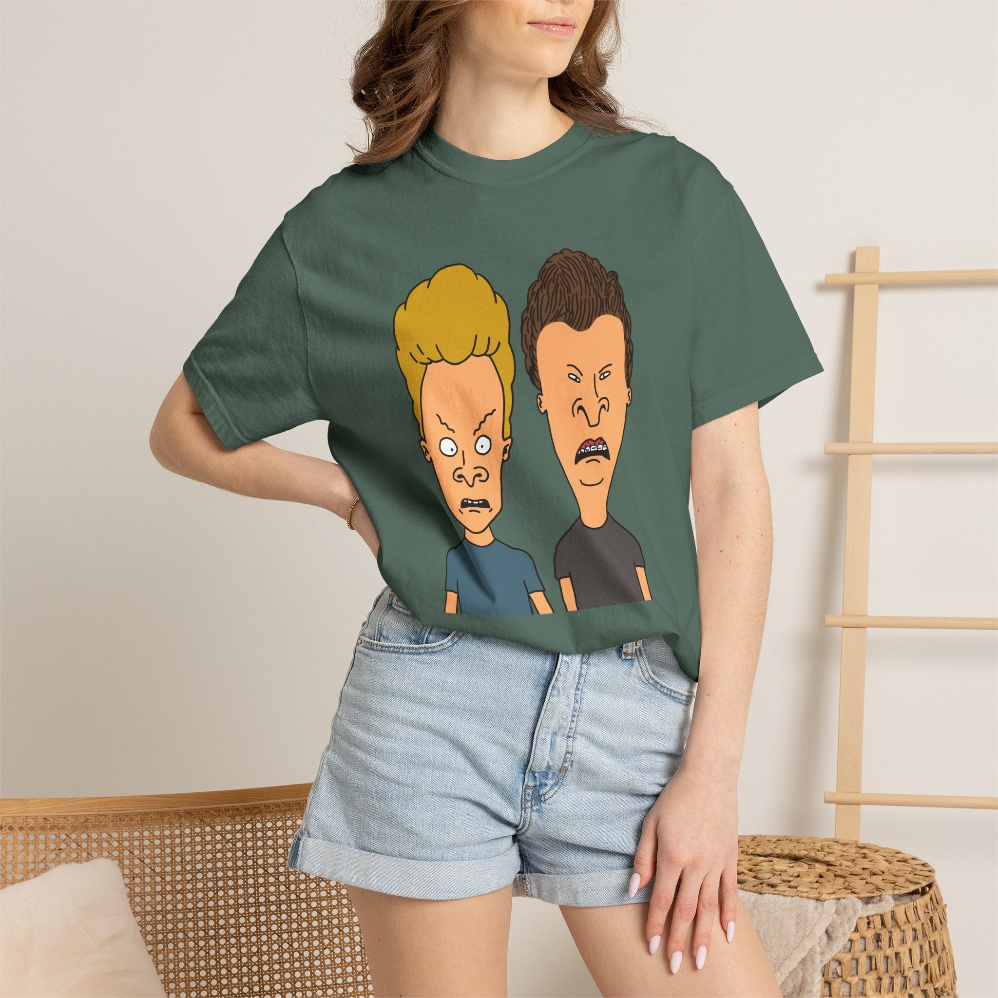 Beevis Butthead Graphic Iconic Cartoon Duo Face