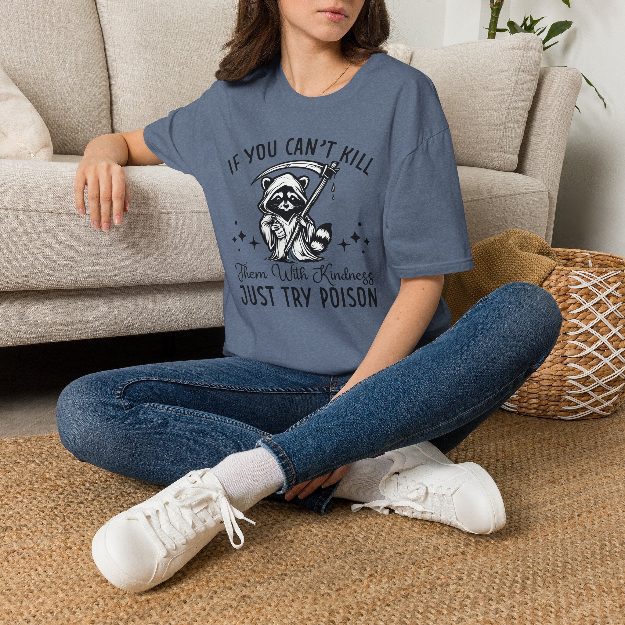 If You Can’t Kill Raccoon Tee — Funny Grim Reaper Graphic T-Shirt
