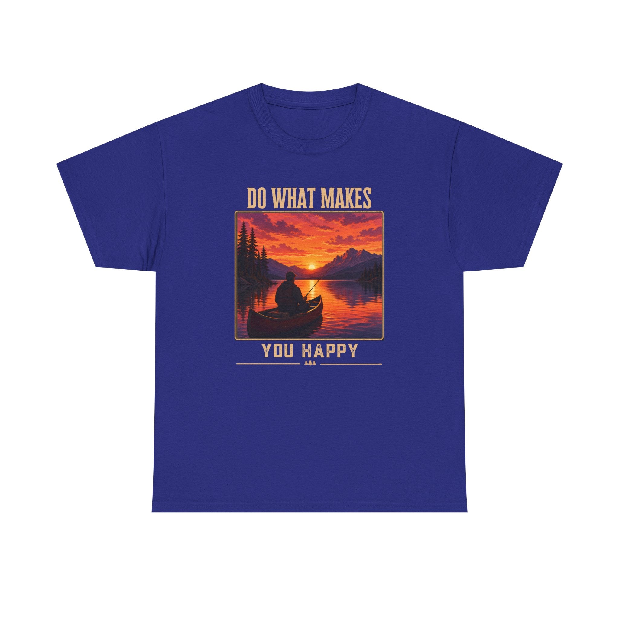 Do What Makes You Happy T-Shirt — Sunset Canoe Lake Graphic Tee