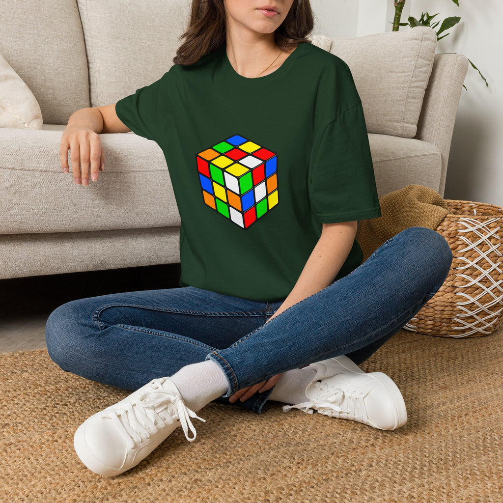 Rubiks Cube Graphic T-Shirt — Retro Puzzle Tee for Gamers & Brain-Game Fans