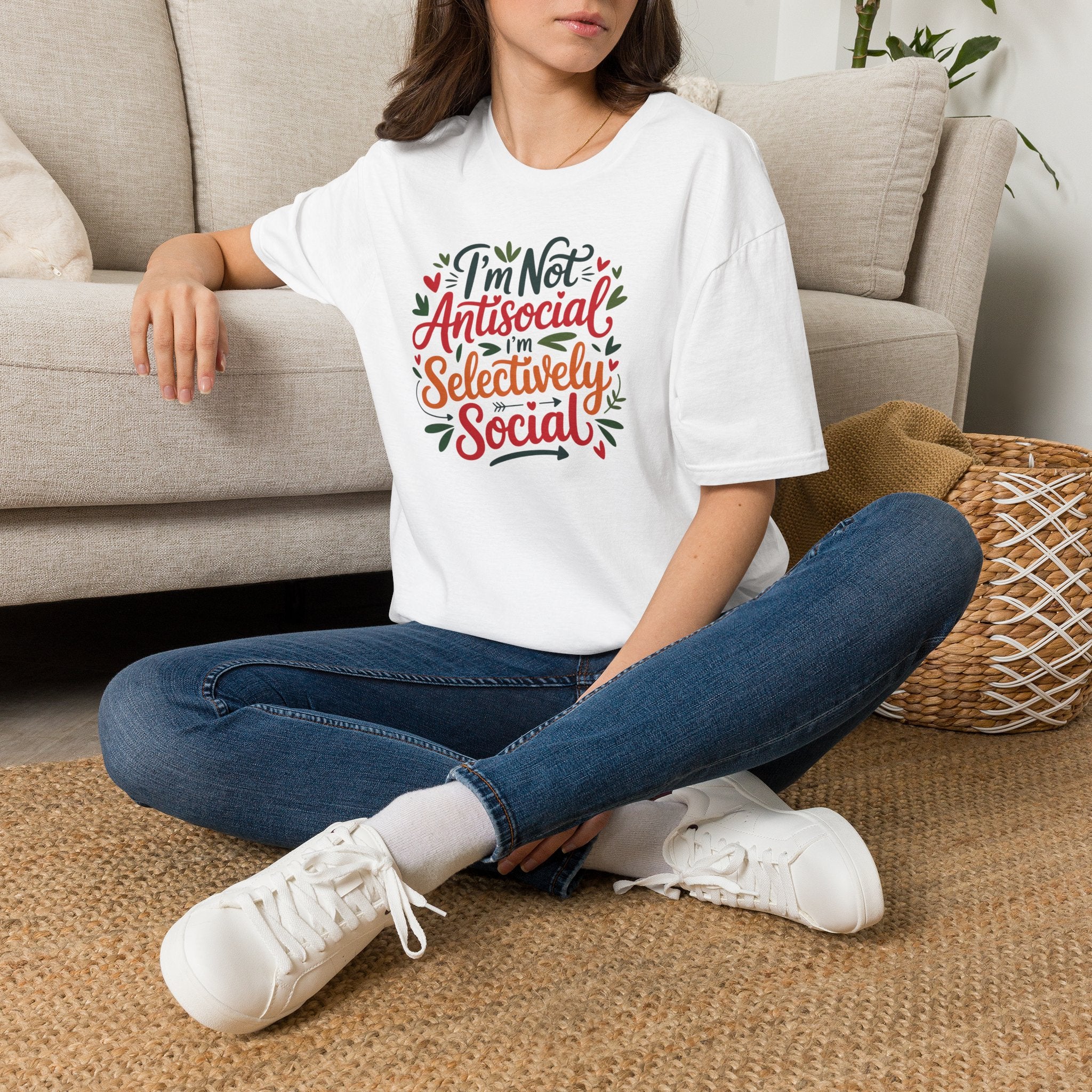 T-Shirt — "I'm Not Antisocial, I'm Selectively Social" Graphic Tee