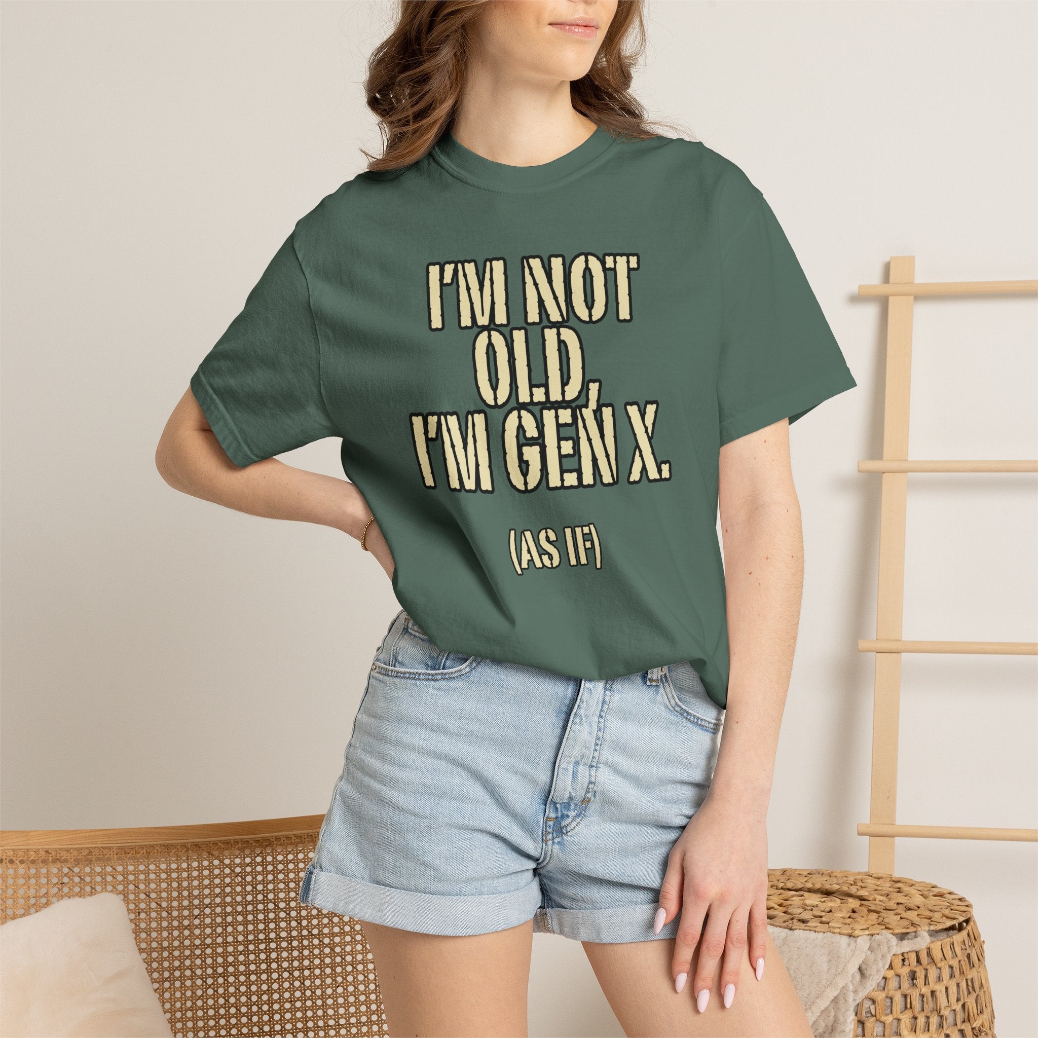 Gen X Humor T-Shirt - "I’m Not Old, I’m Gen X (As If)" nostalgia Graphic Tee