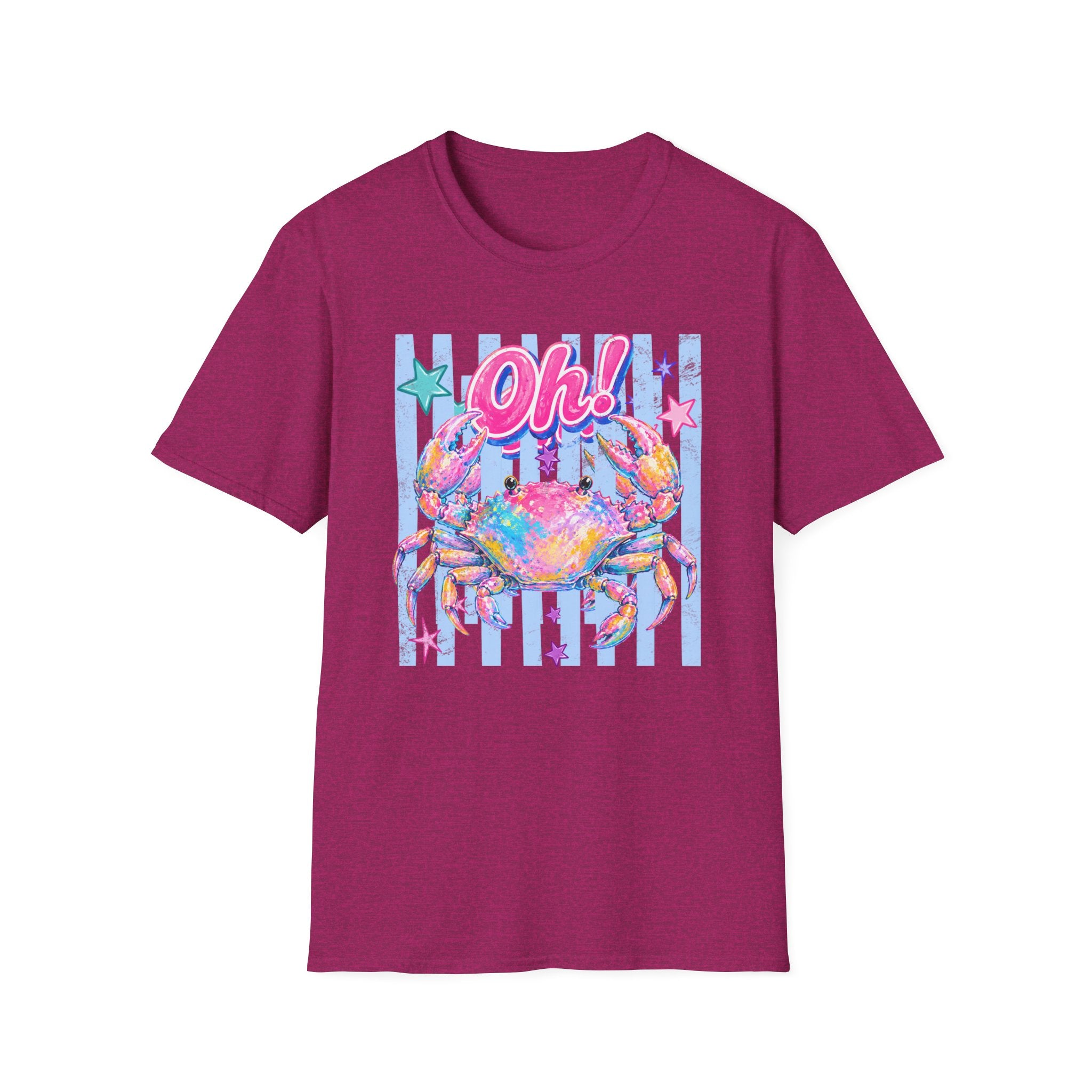 Crab "Oh!" Graphic T‑Shirt — Colorful Coastal Beach Tee