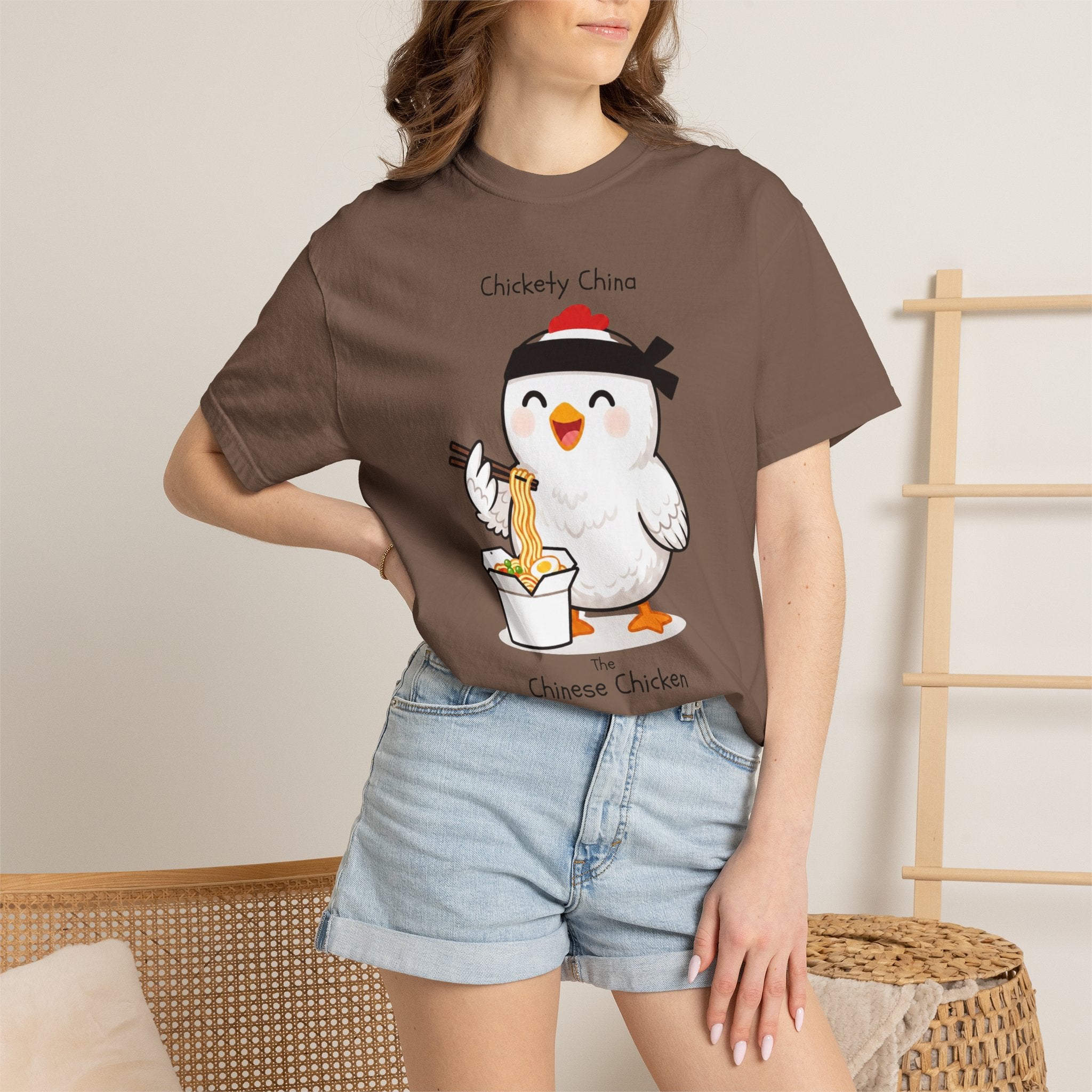 Chinese Chicken Ramen T-Shirt — Chickety China sumo Cute Noodle Chicken Graphic Tee