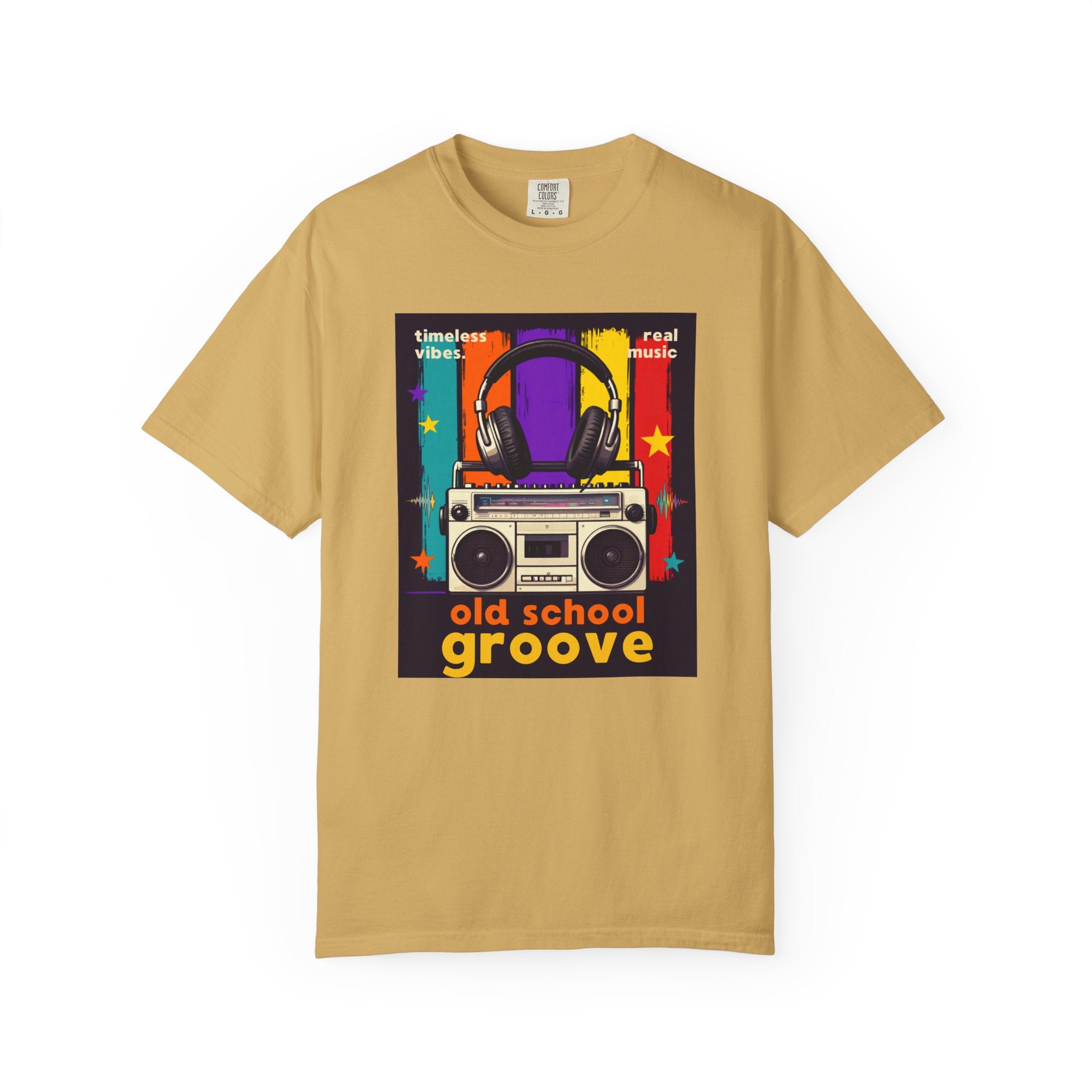 Old School Groove T-Shirt — Retro Boombox & Headphones Vintage Music Tee 80s 90s nostalgia