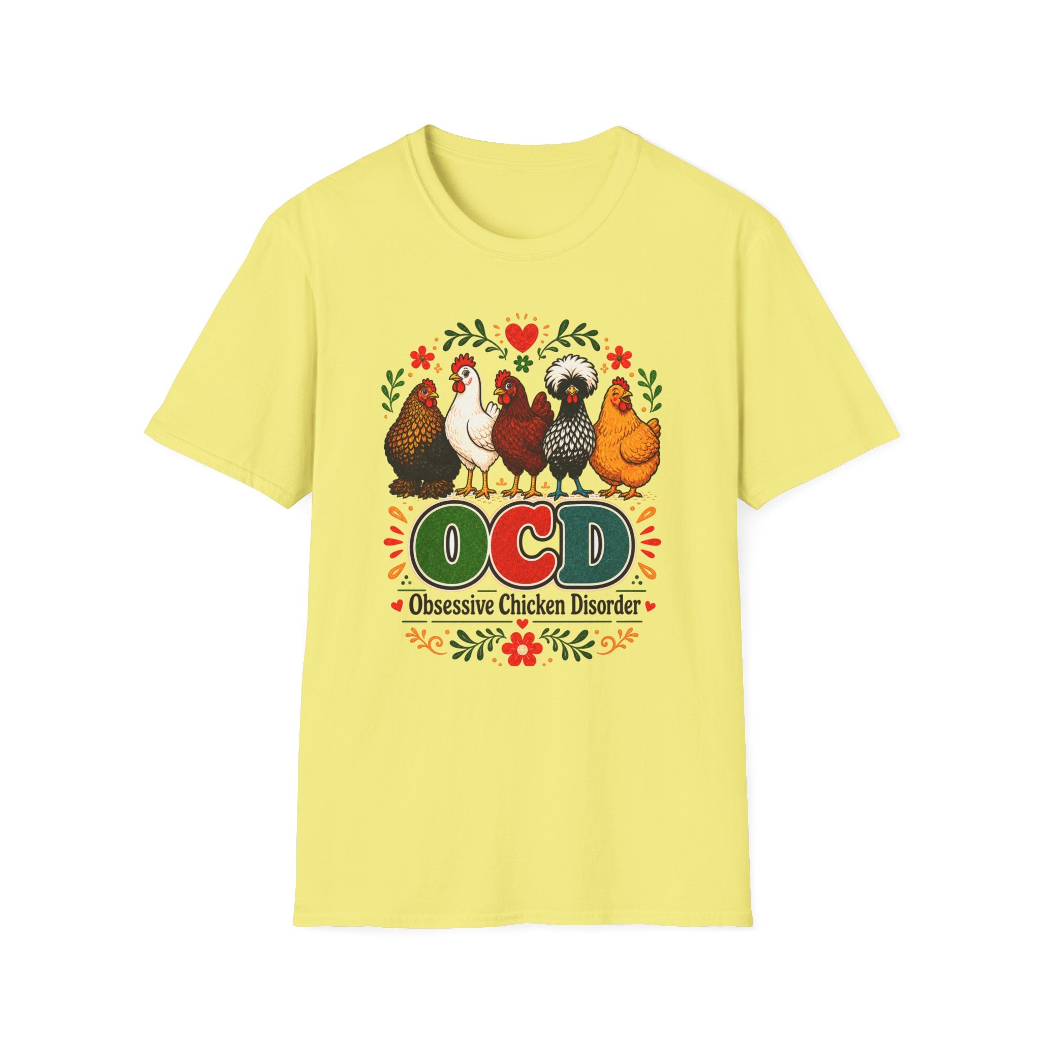Chicken Lover T‑Shirt — 'OCD Obsessive Chicken Disorder' Cute Farm Hen Graphic Tee