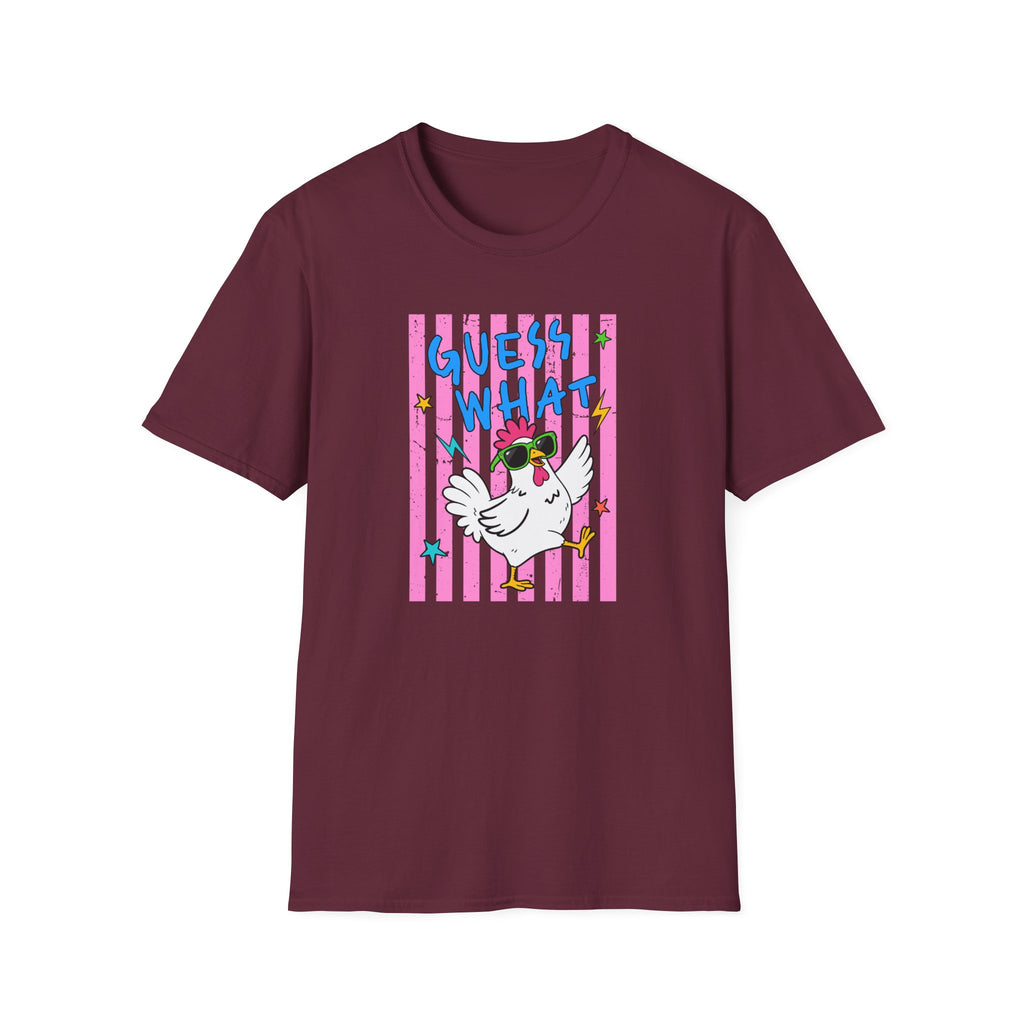 T-Shirt — "Guess What" Funny Sunglasses Chicken Graphic Tee