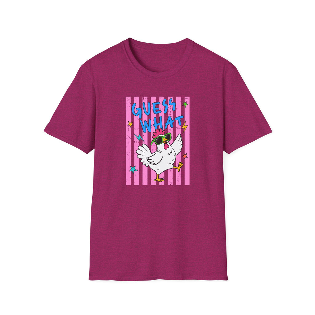 T-Shirt — "Guess What" Funny Sunglasses Chicken Graphic Tee