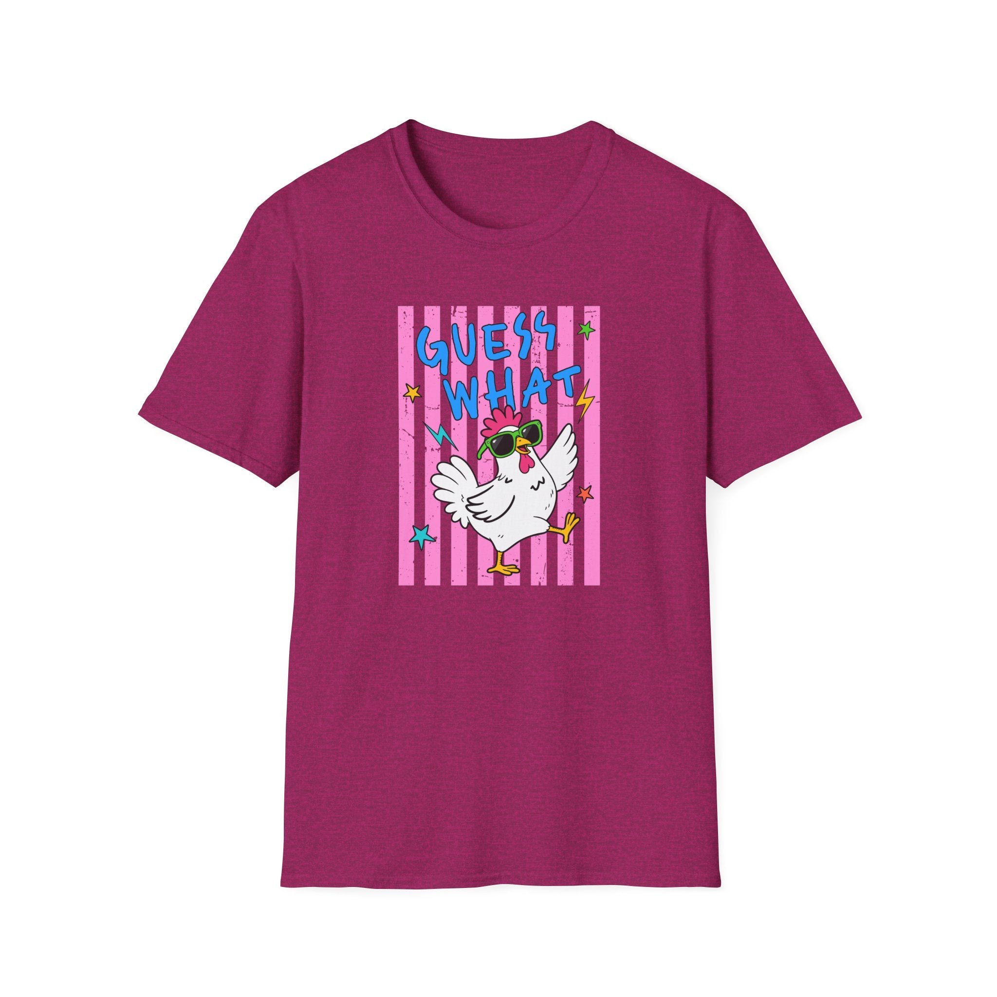 T-Shirt — "Guess What" Funny Sunglasses Chicken Graphic Tee