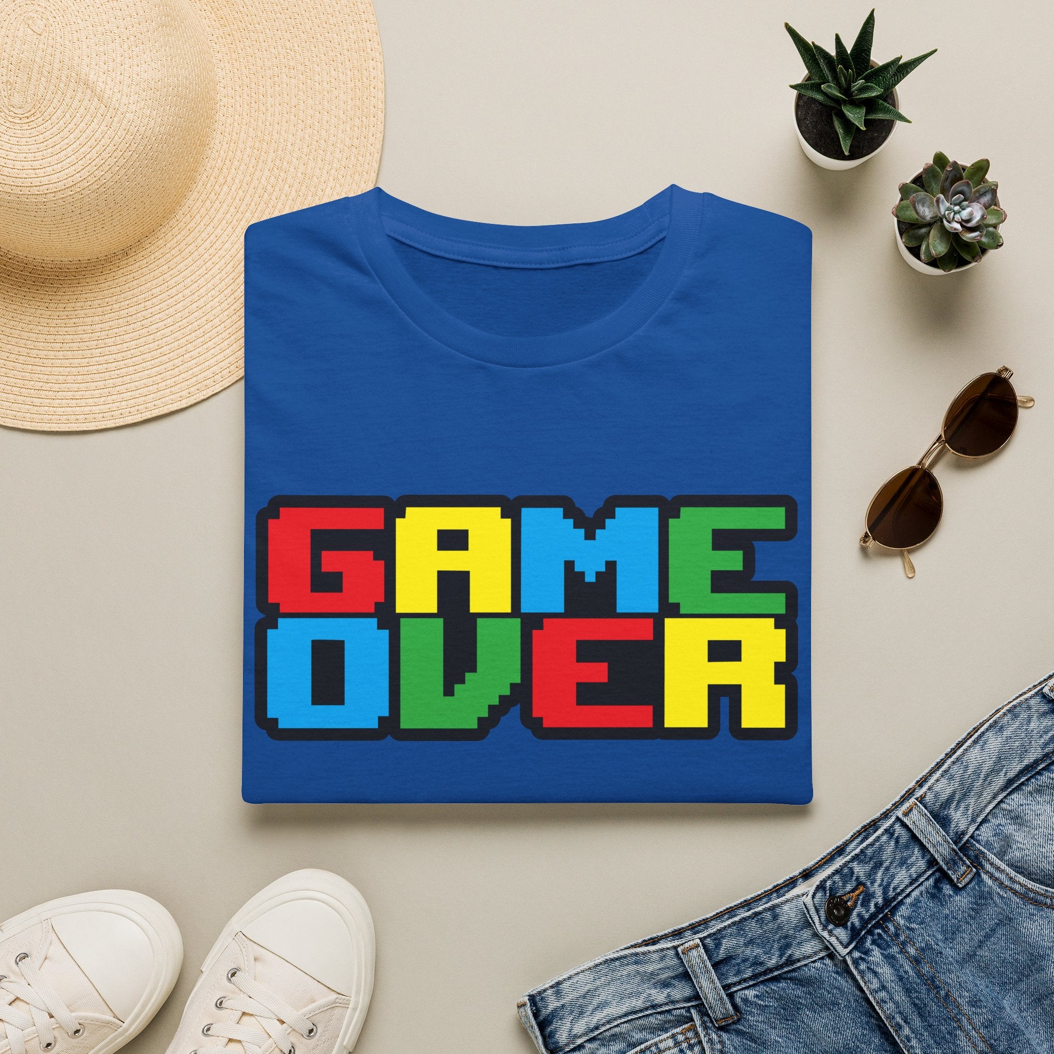 Game Over Retro Arcade Video Pixel T-Shirt — Colorful Gamer Tee