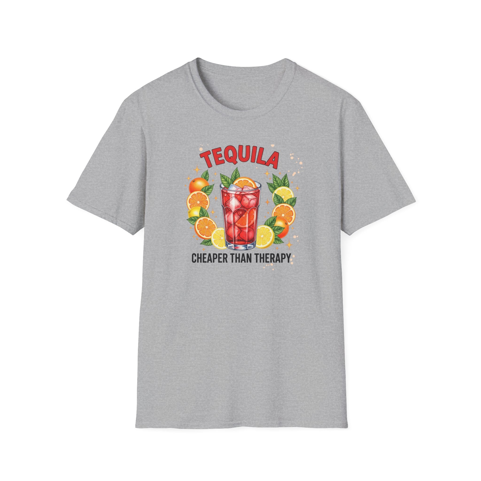 Tequila Cocktail T-Shirt — "Tequila: Cheaper Than Therapy" Graphic Tee