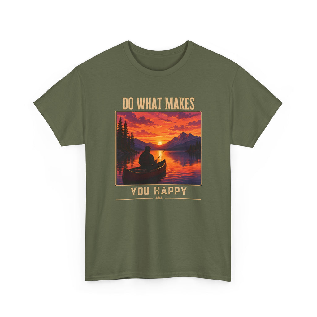 Do What Makes You Happy T-Shirt — Sunset Canoe Lake Graphic Tee