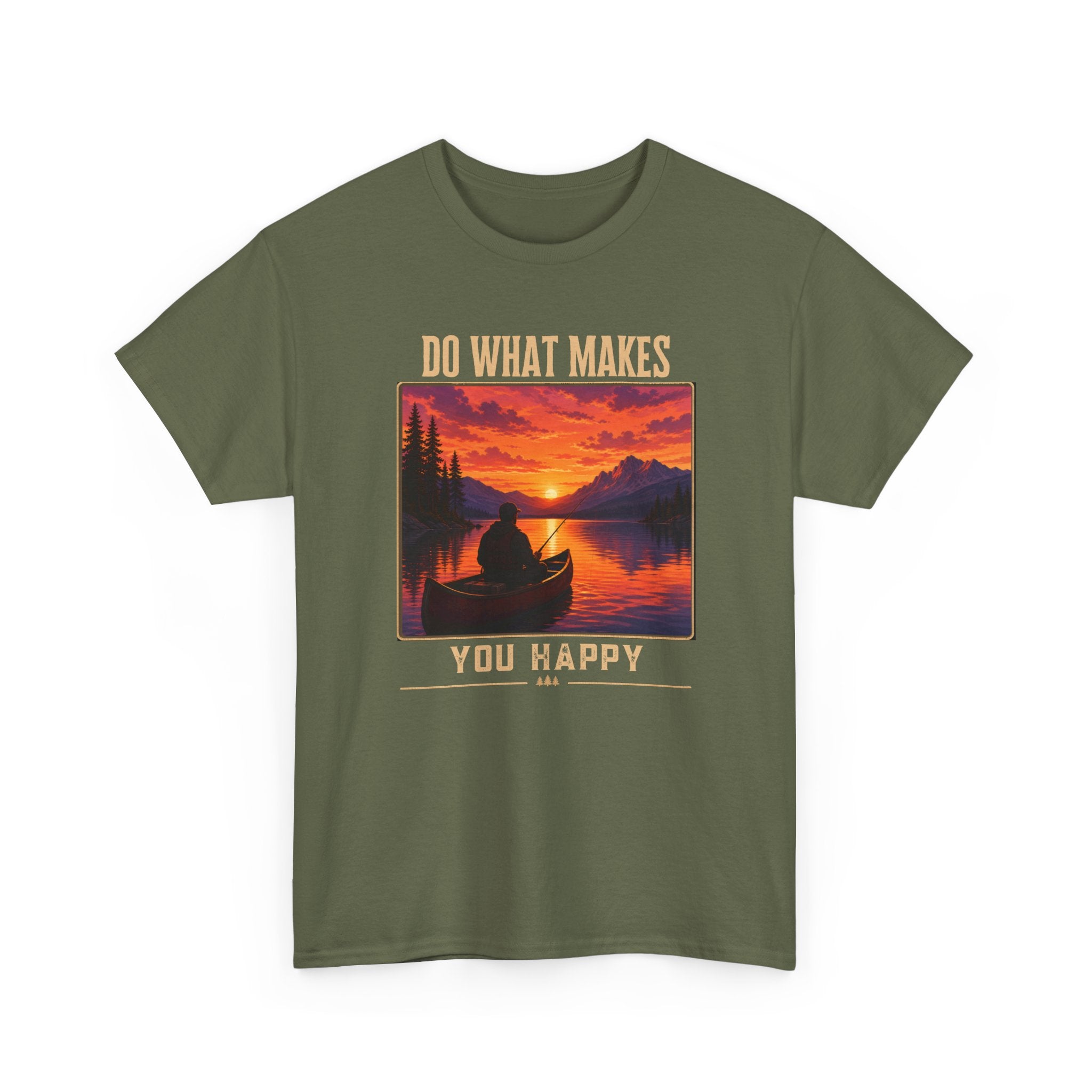 Do What Makes You Happy T-Shirt — Sunset Canoe Lake Graphic Tee