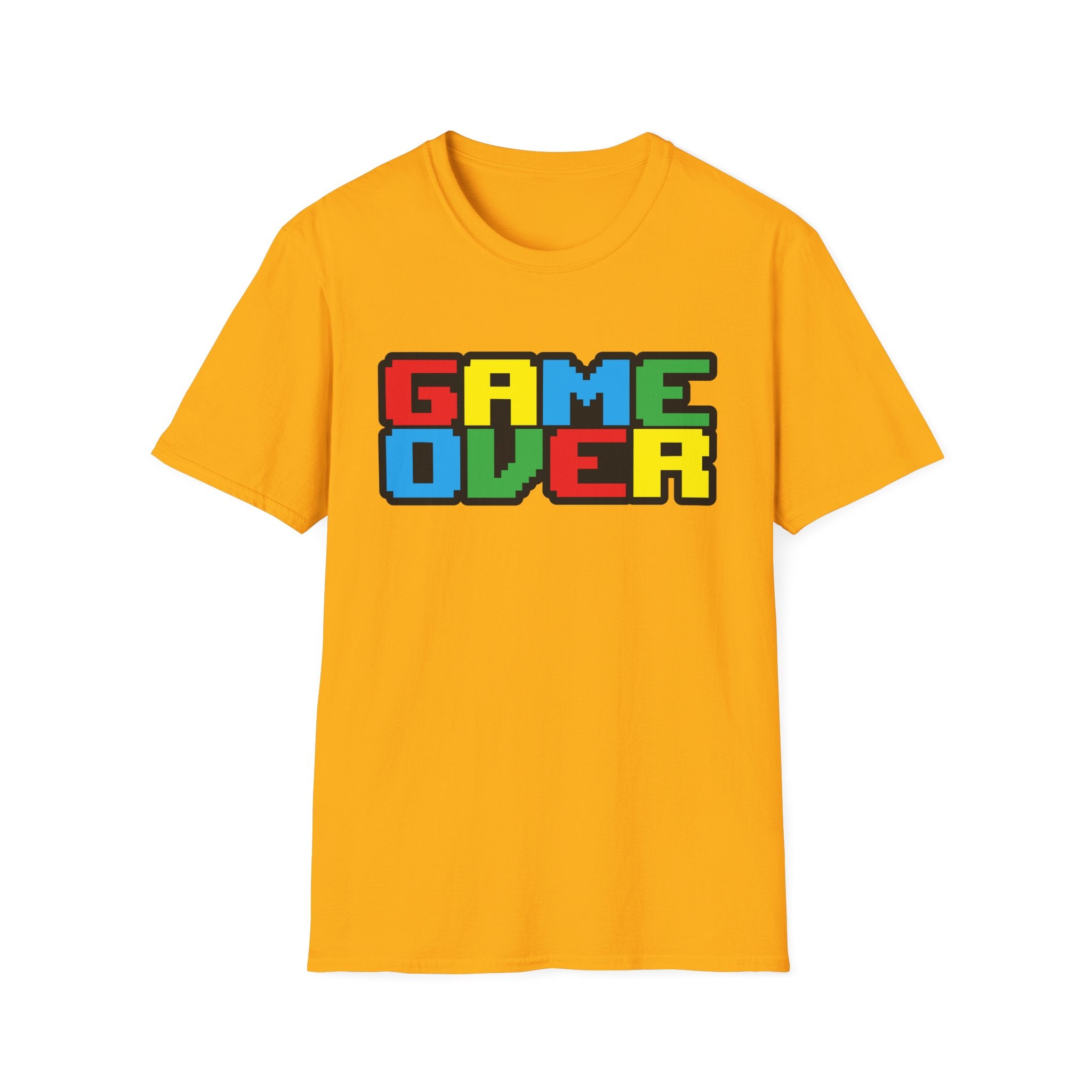 Game Over Retro Arcade Video Pixel T-Shirt — Colorful Gamer Tee