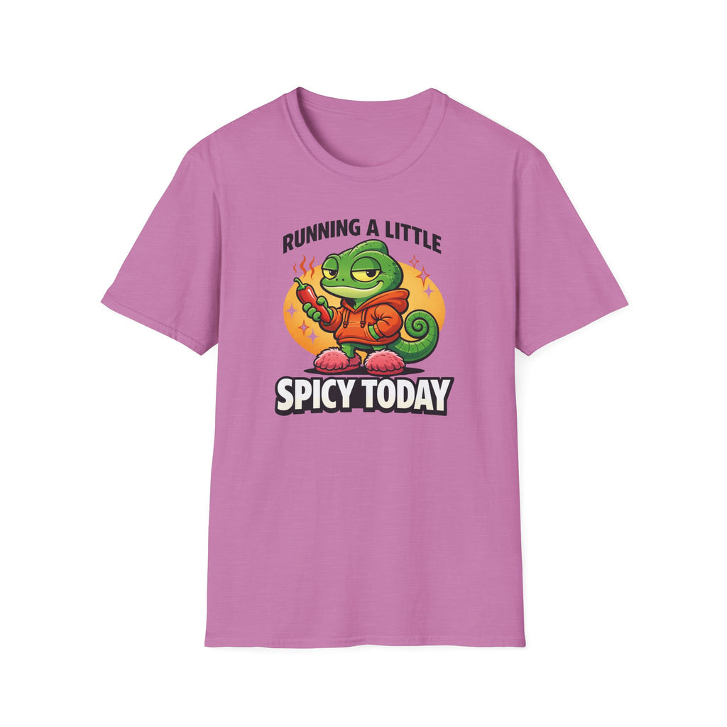 T-Shirt — "Running a Little Spicy Today" Cute Chameleon Graphic Tee