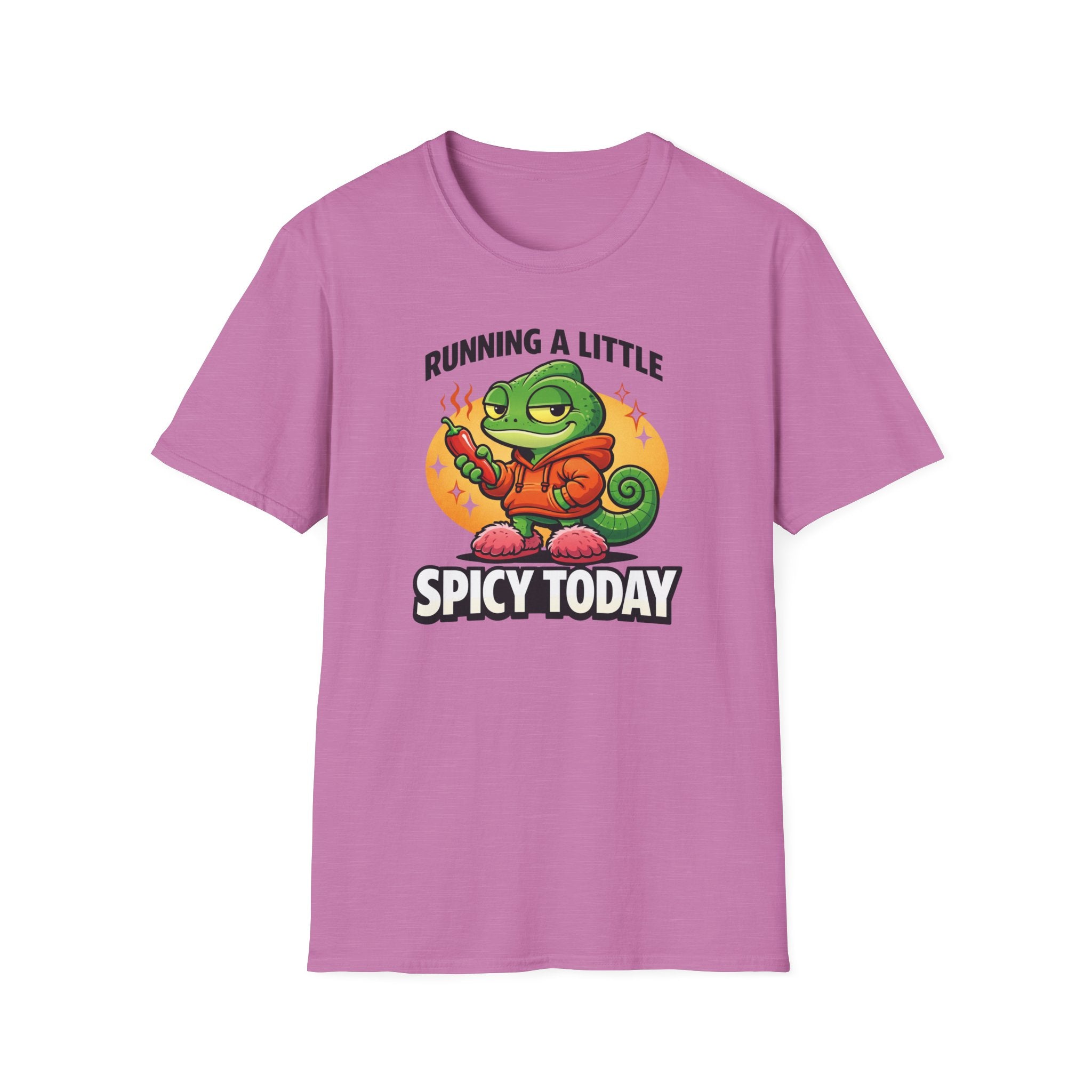 T-Shirt — "Running a Little Spicy Today" Cute Chameleon Graphic Tee