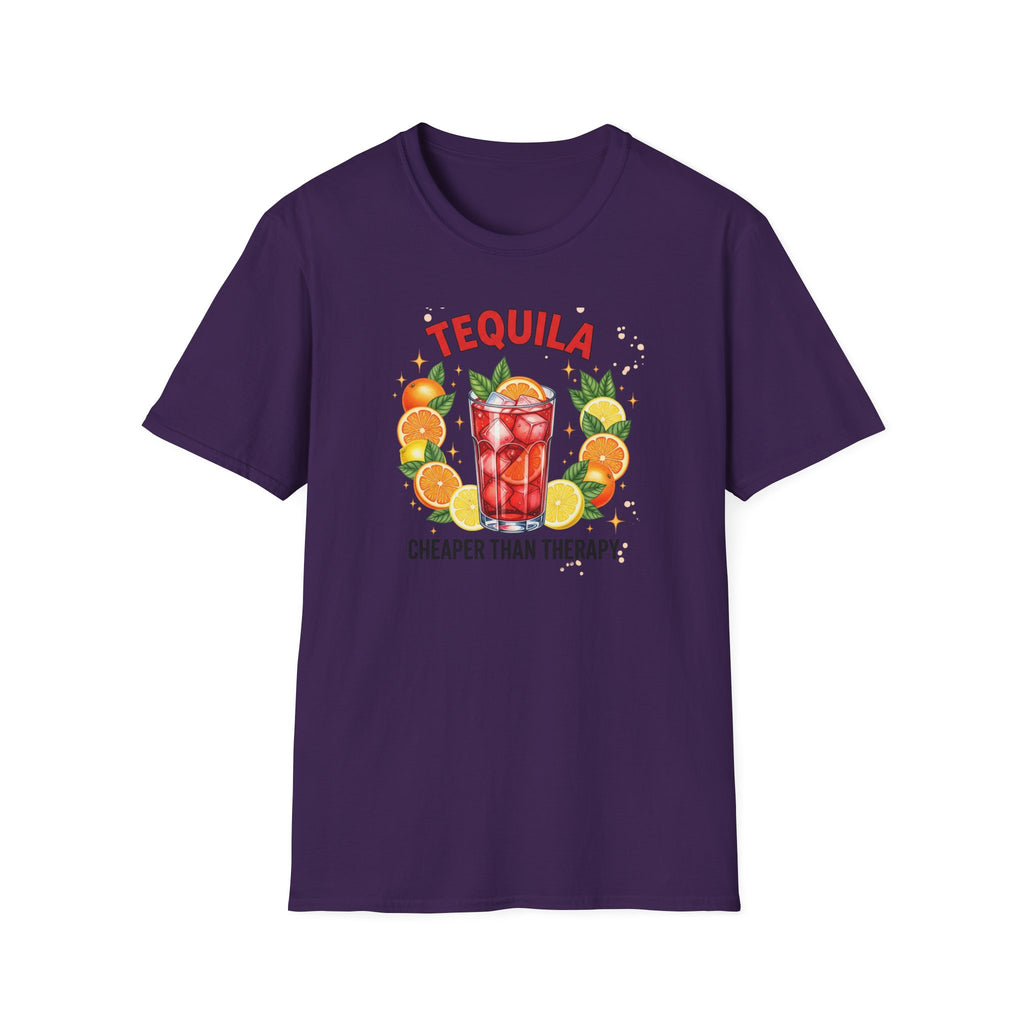 Tequila Cocktail T-Shirt — "Tequila: Cheaper Than Therapy" Graphic Tee