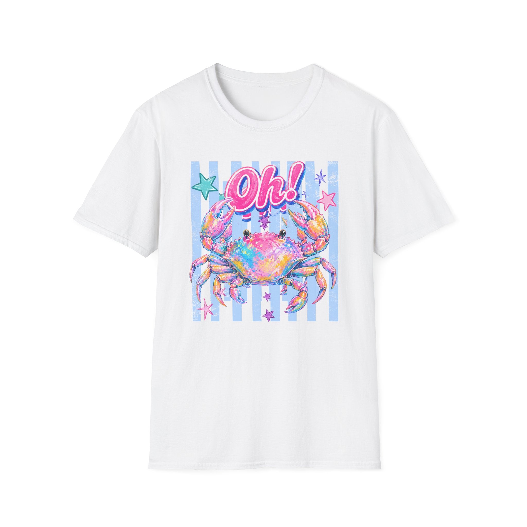 Crab "Oh!" Graphic T‑Shirt — Colorful Coastal Beach Tee