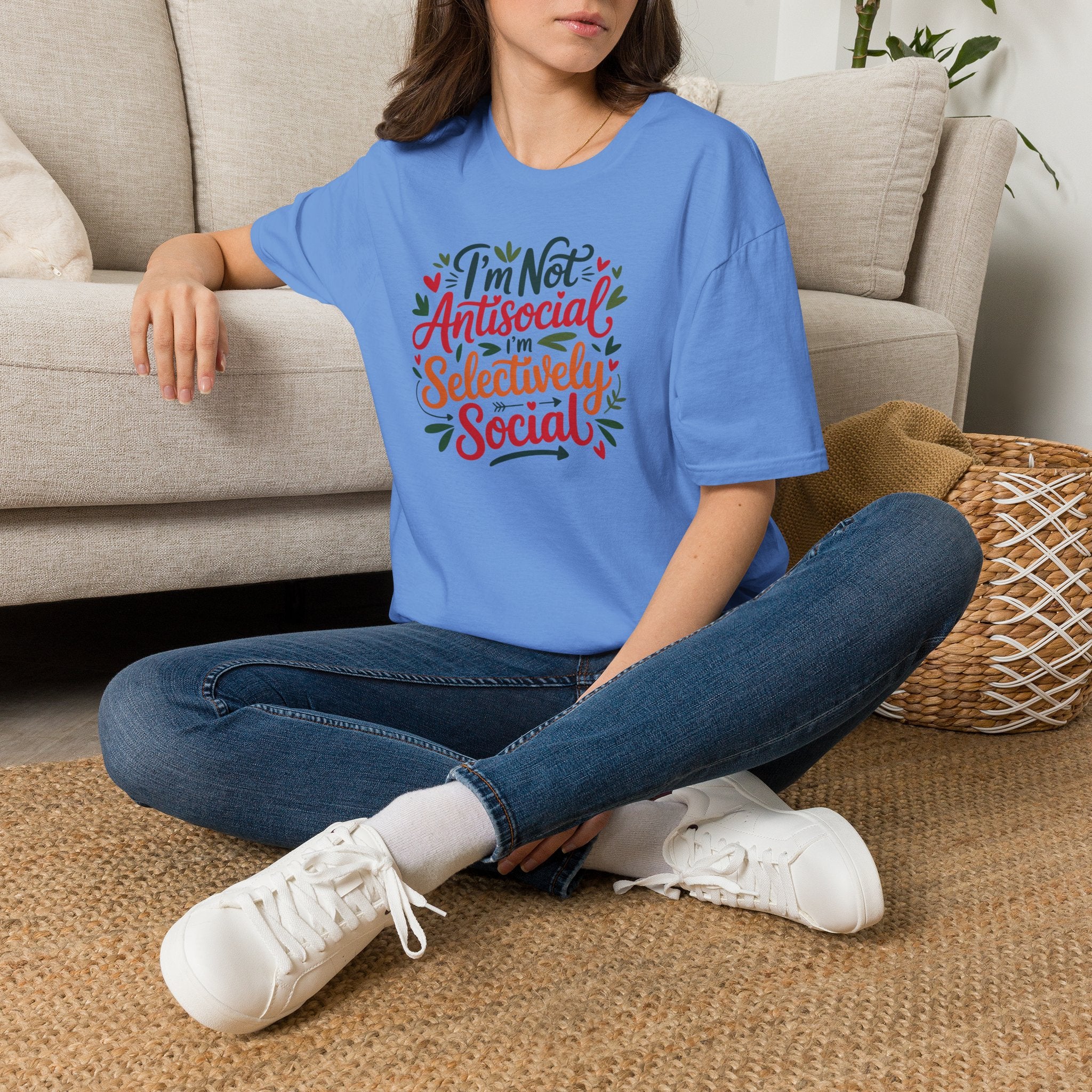 T-Shirt — "I'm Not Antisocial, I'm Selectively Social" Graphic Tee