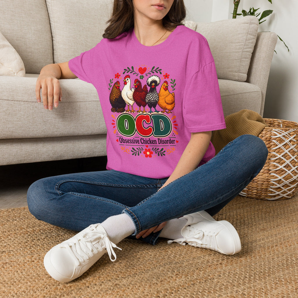 Chicken Lover T‑Shirt — 'OCD Obsessive Chicken Disorder' Cute Farm Hen Graphic Tee