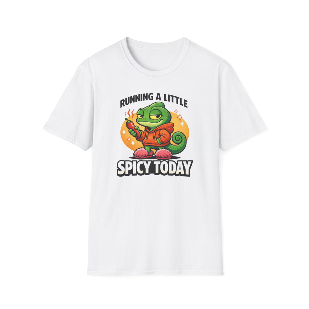 T-Shirt — "Running a Little Spicy Today" Cute Chameleon Graphic Tee