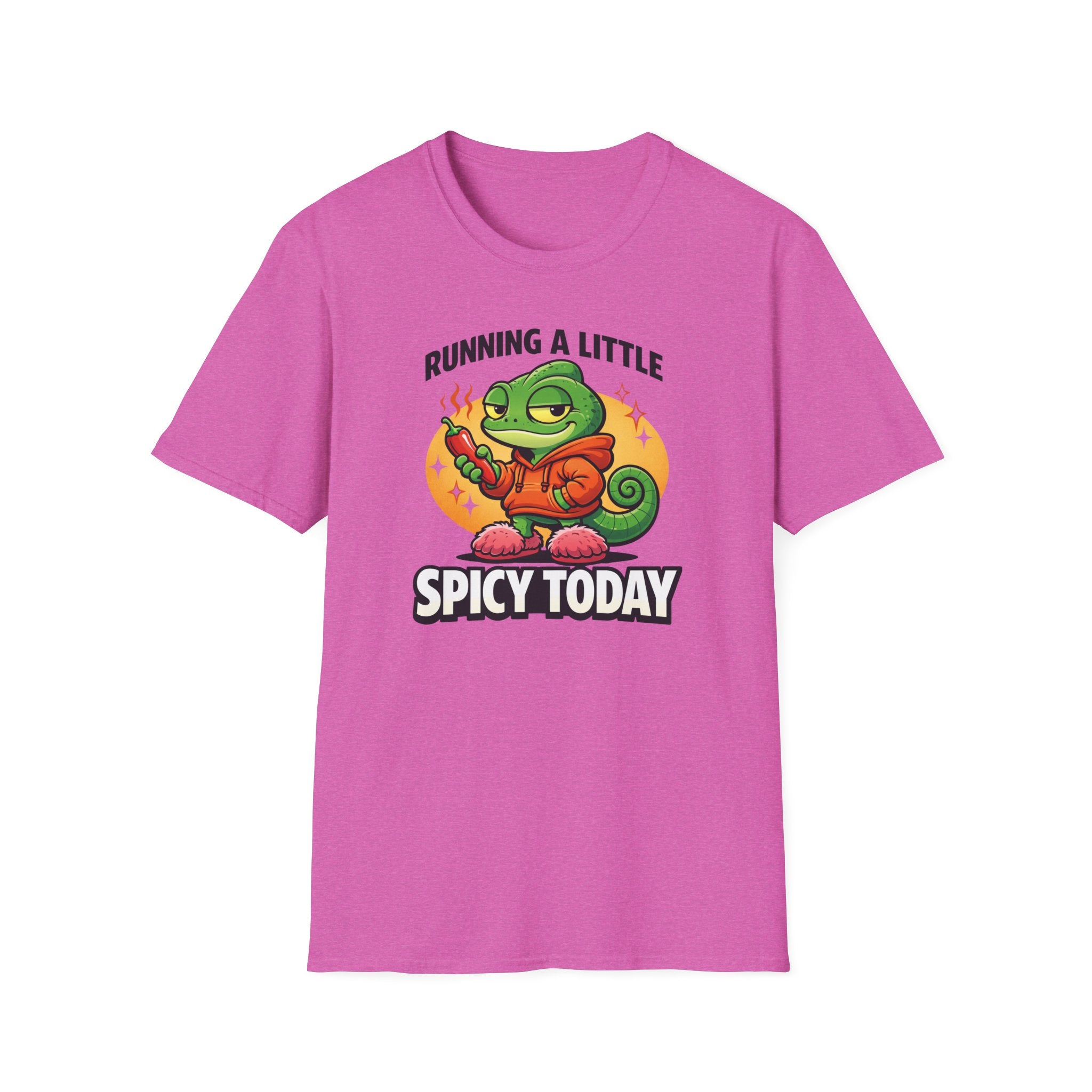 T-Shirt — "Running a Little Spicy Today" Cute Chameleon Graphic Tee