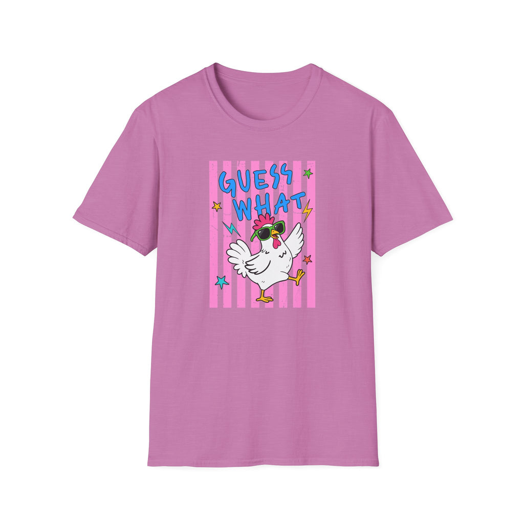T-Shirt — "Guess What" Funny Sunglasses Chicken Graphic Tee