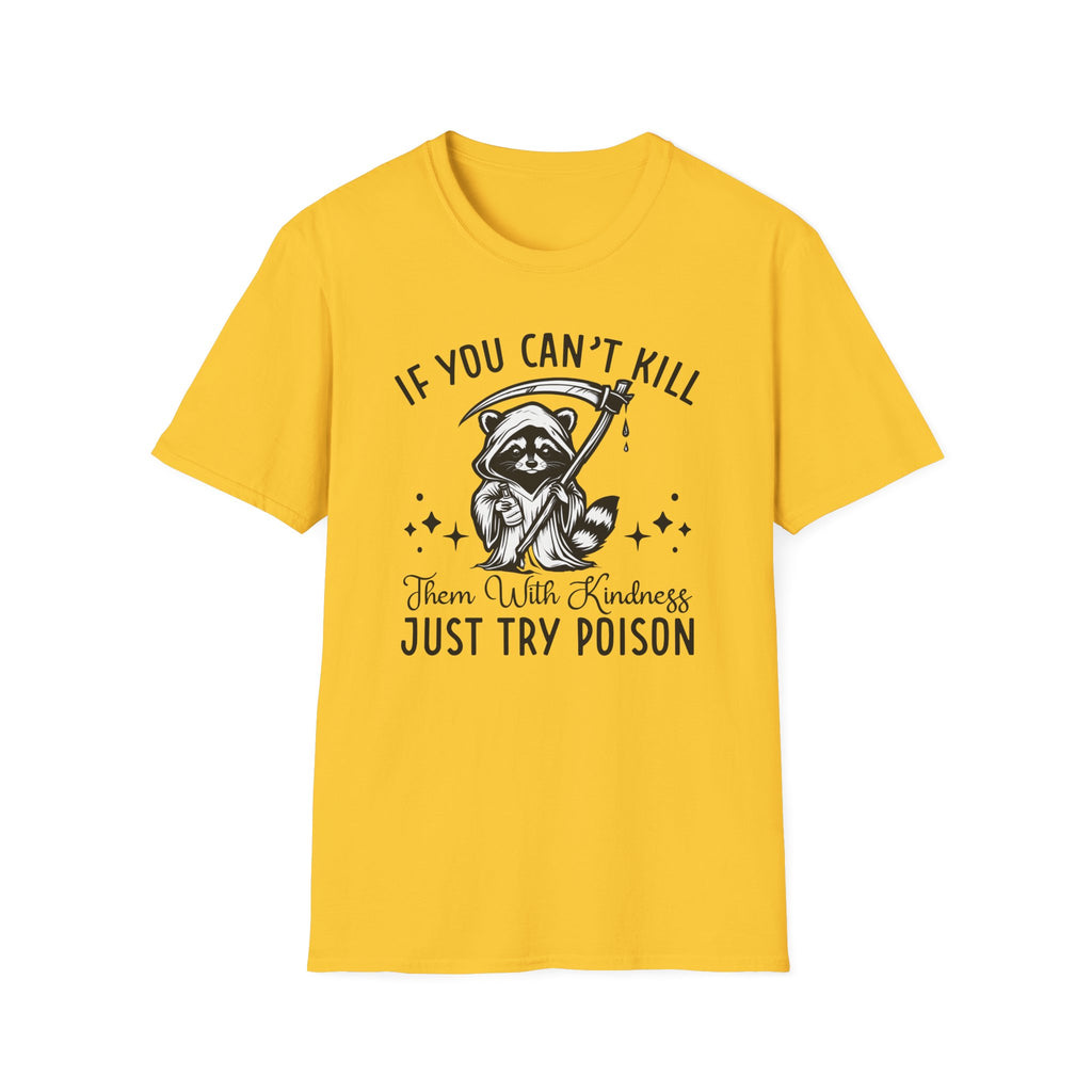 If You Can’t Kill Raccoon Tee — Funny Grim Reaper Graphic T-Shirt