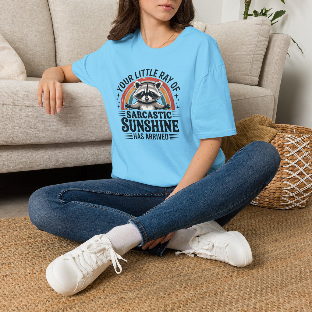 Sarcastic Sunshine T-Shirt — "Your Little Ray of Sarcastic Sunshine" Racoon Graphic