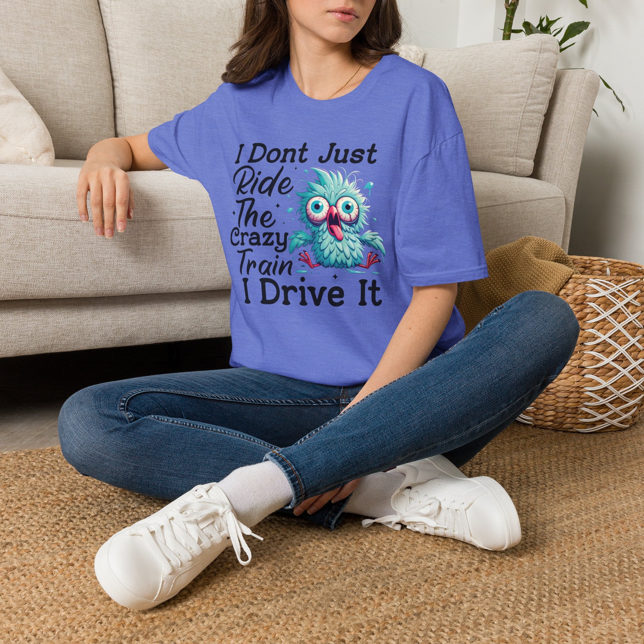 Crazy Train Bird Owl T-Shirt — "I Don't Just Ride the Crazy Train, I Drive It" Graphic Tee