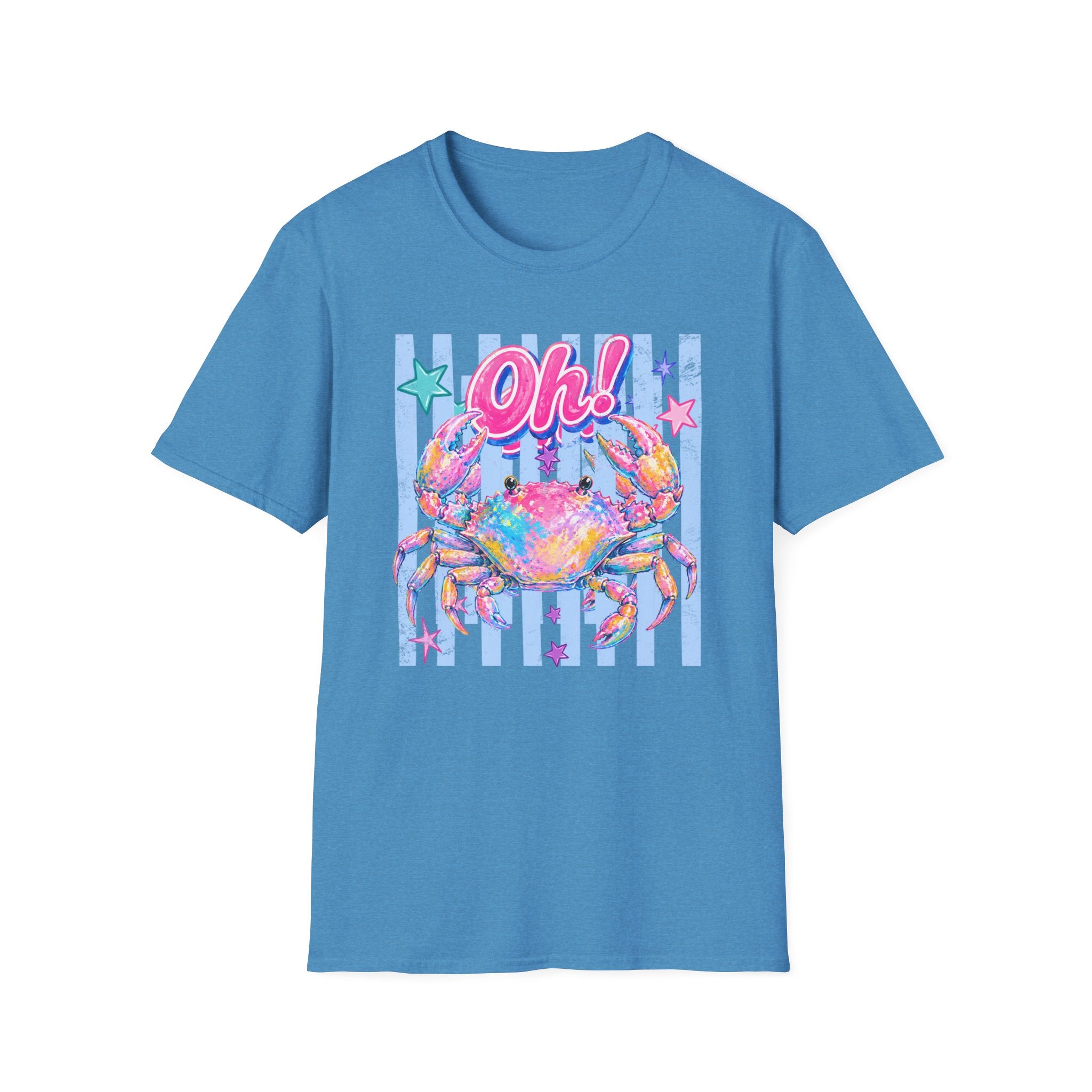 Crab "Oh!" Graphic T‑Shirt — Colorful Coastal Beach Tee
