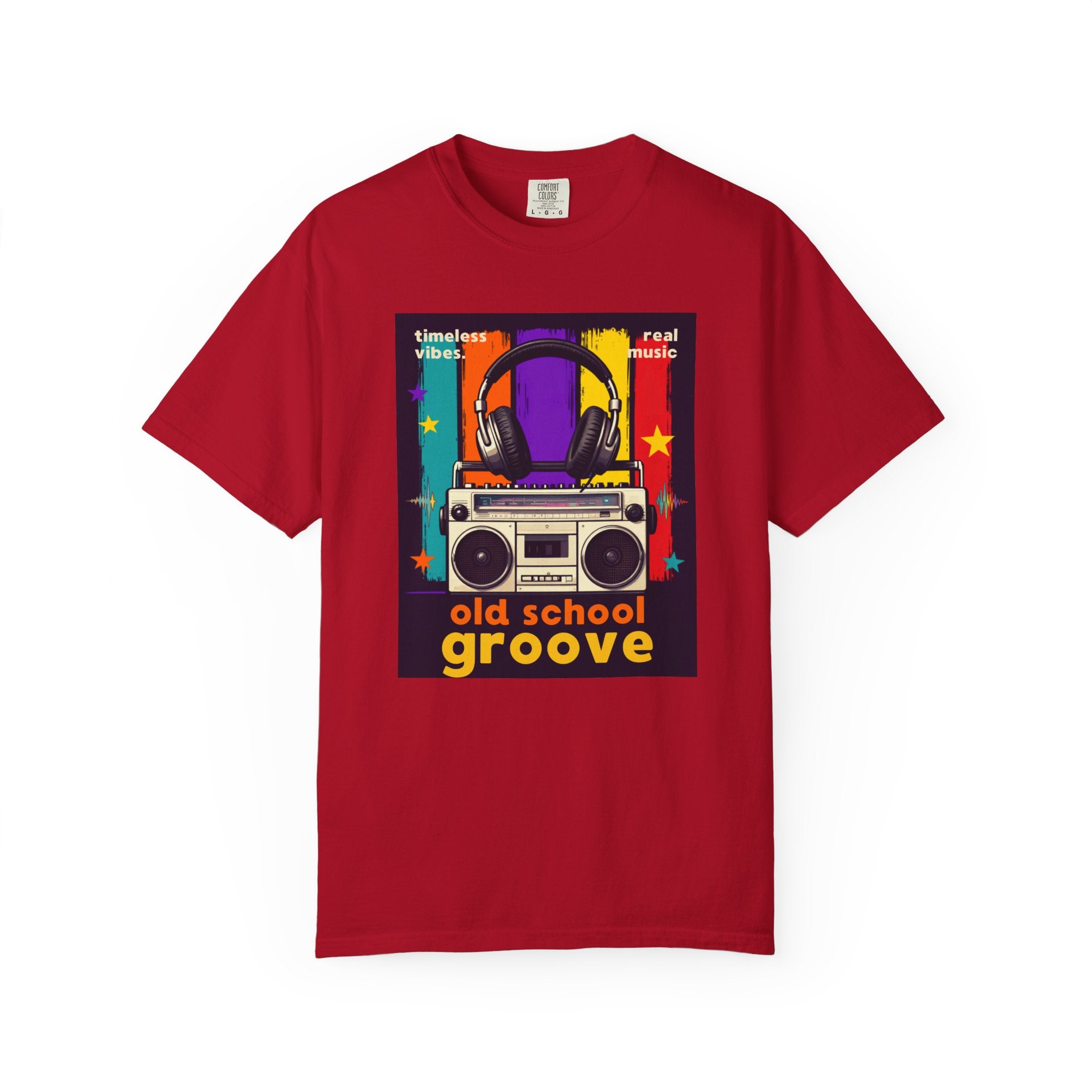 Old School Groove T-Shirt — Retro Boombox & Headphones Vintage Music Tee 80s 90s nostalgia