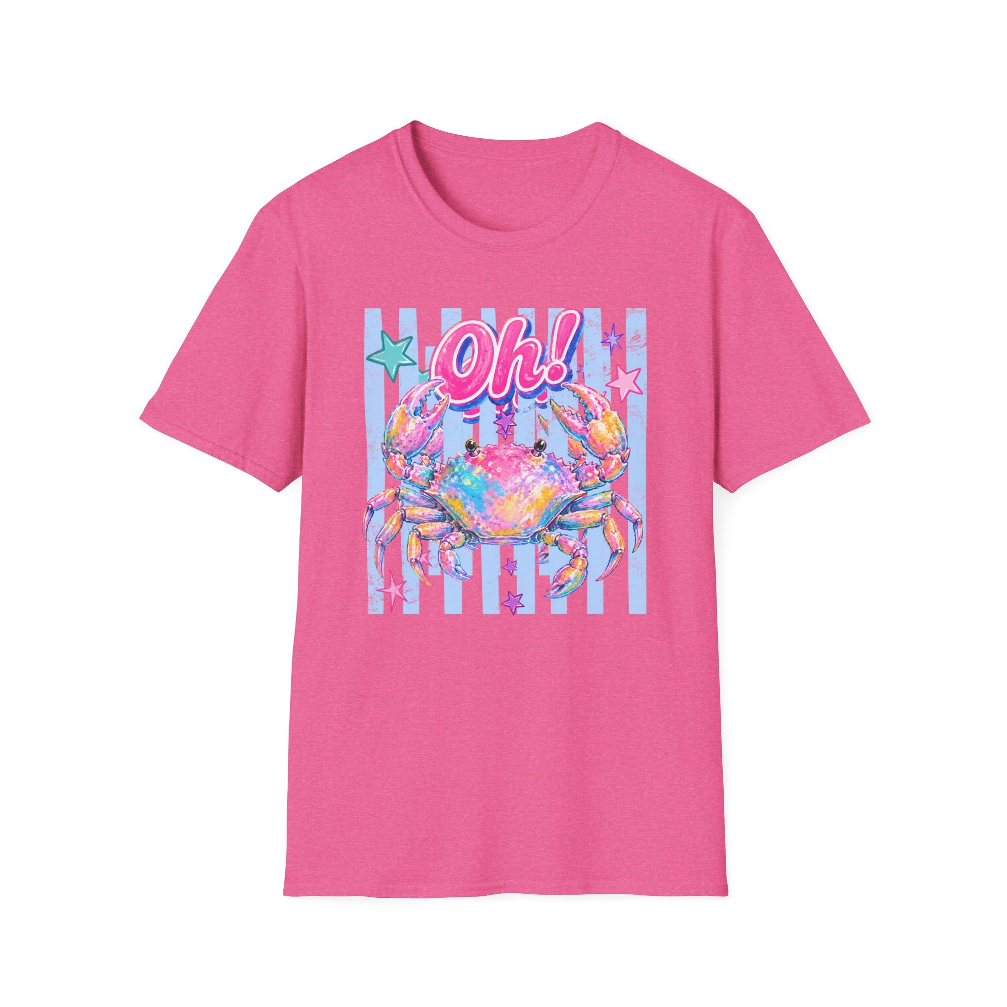 Crab "Oh!" Graphic T‑Shirt — Colorful Coastal Beach Tee