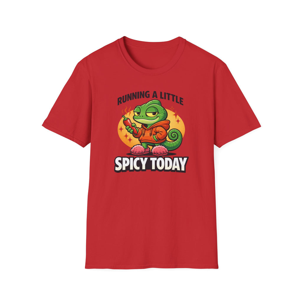 T-Shirt — "Running a Little Spicy Today" Cute Chameleon Graphic Tee