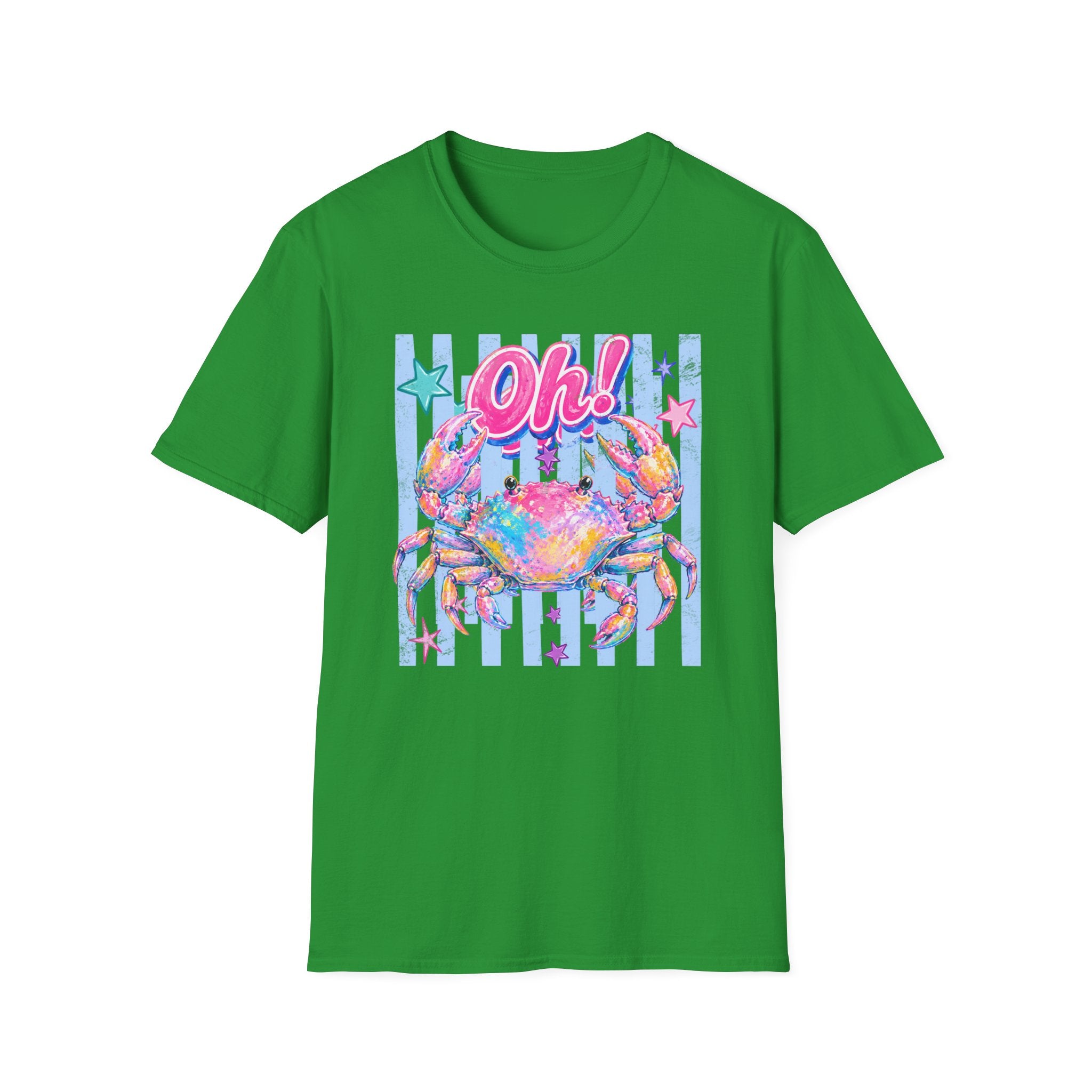 Crab "Oh!" Graphic T‑Shirt — Colorful Coastal Beach Tee