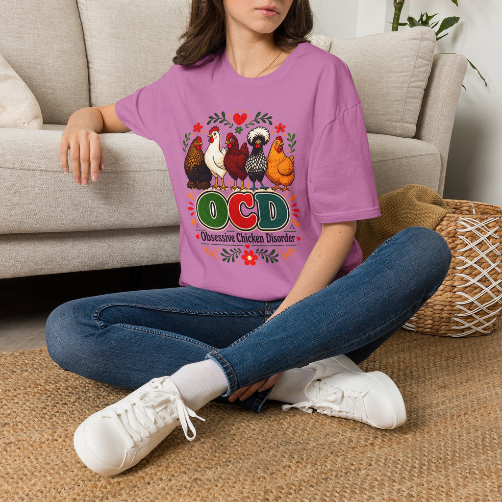 Chicken Lover T‑Shirt — 'OCD Obsessive Chicken Disorder' Cute Farm Hen Graphic Tee