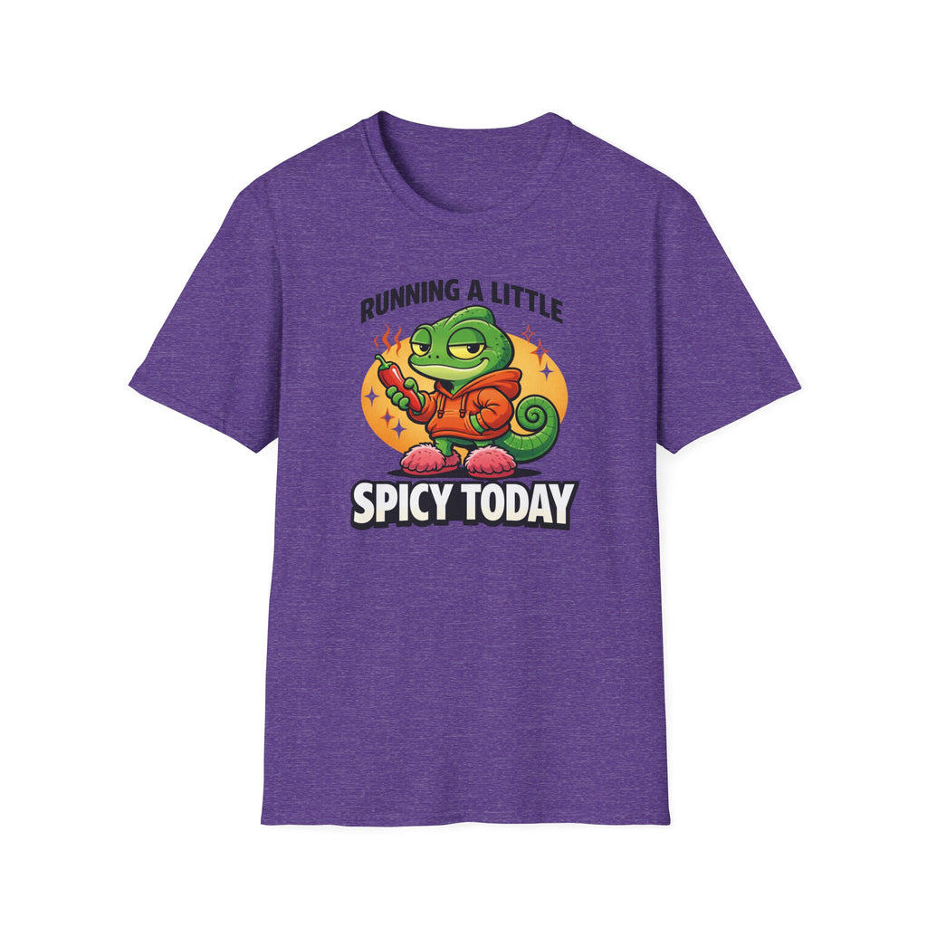 T-Shirt — "Running a Little Spicy Today" Cute Chameleon Graphic Tee