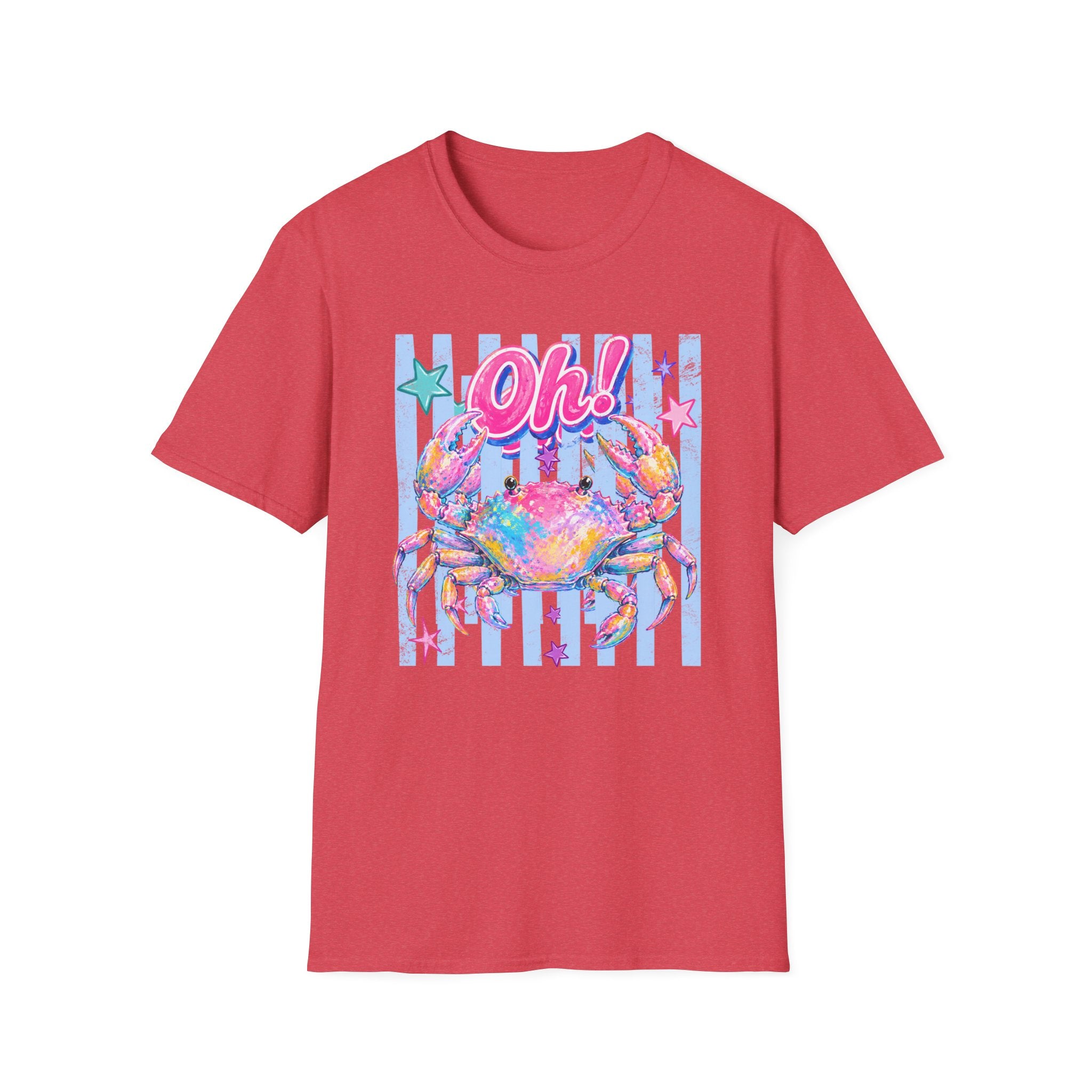 Crab "Oh!" Graphic T‑Shirt — Colorful Coastal Beach Tee