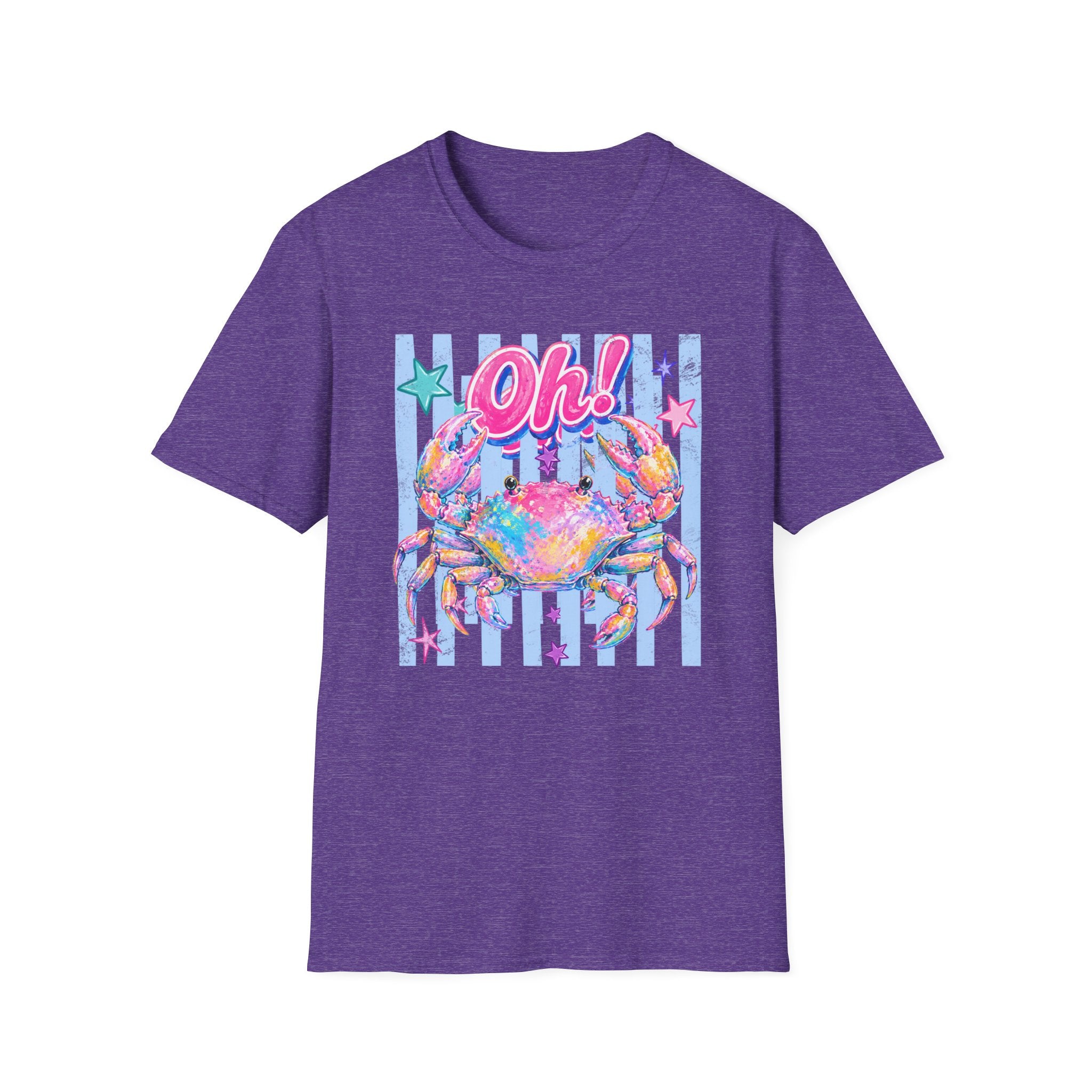 Crab "Oh!" Graphic T‑Shirt — Colorful Coastal Beach Tee