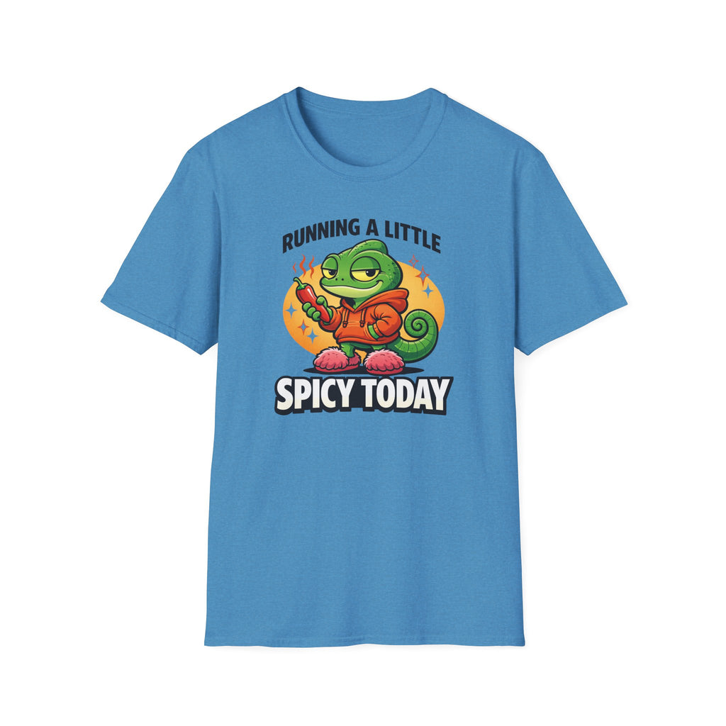 T-Shirt — "Running a Little Spicy Today" Cute Chameleon Graphic Tee