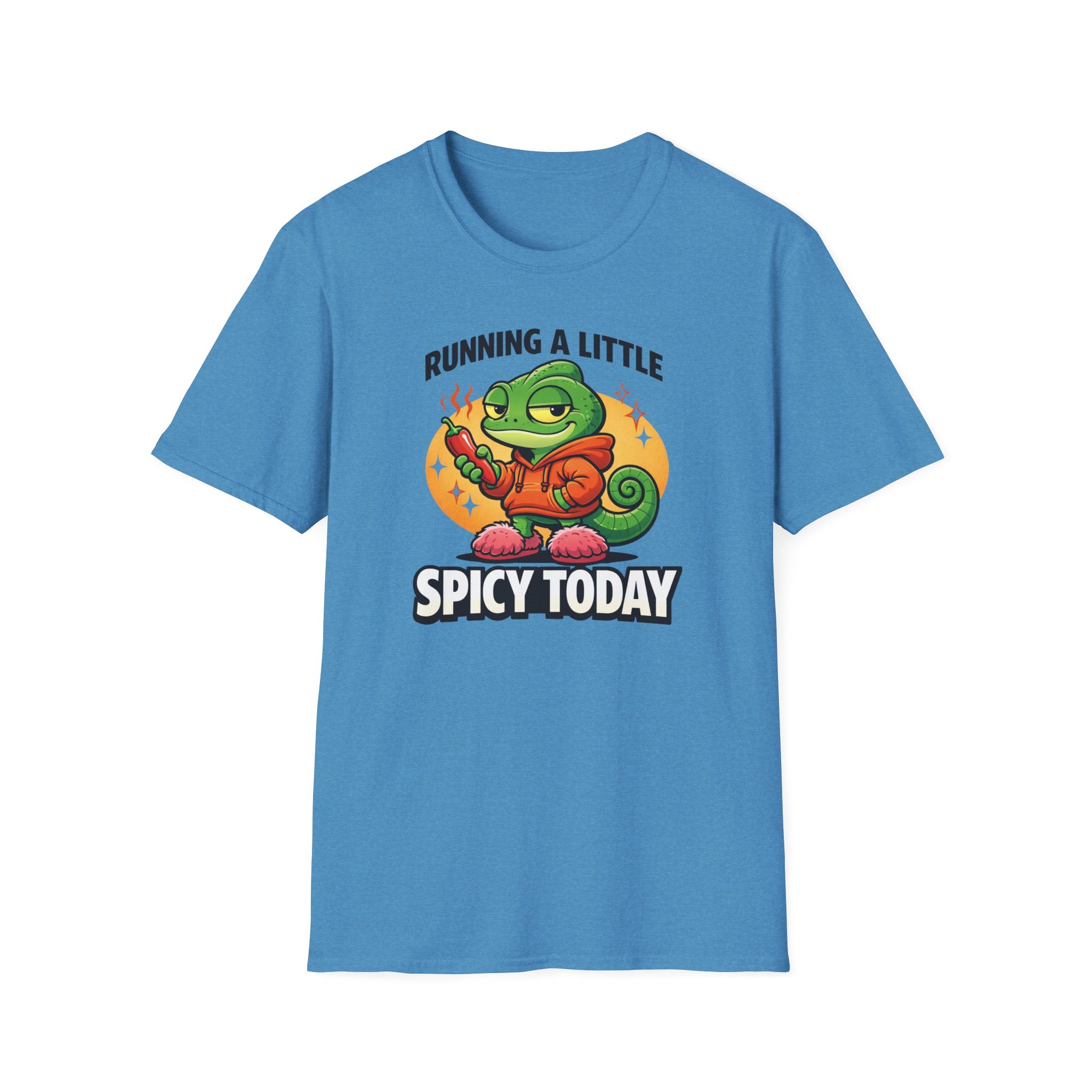 T-Shirt — "Running a Little Spicy Today" Cute Chameleon Graphic Tee