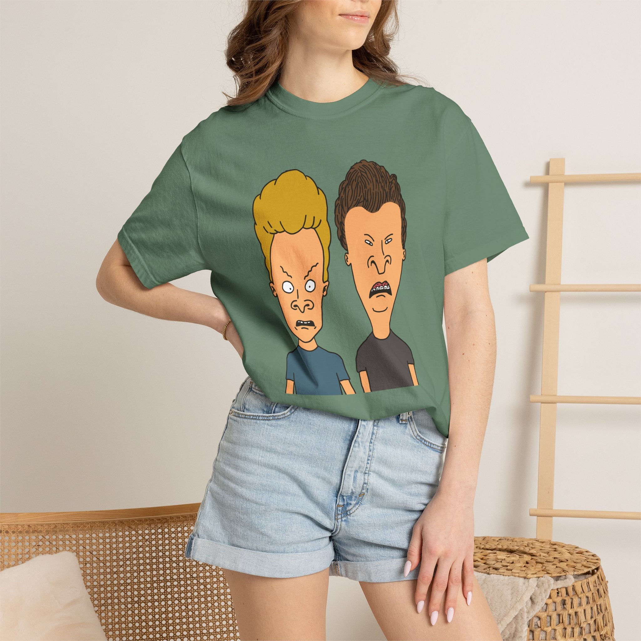 Beevis Butthead Graphic Iconic Cartoon Duo Face