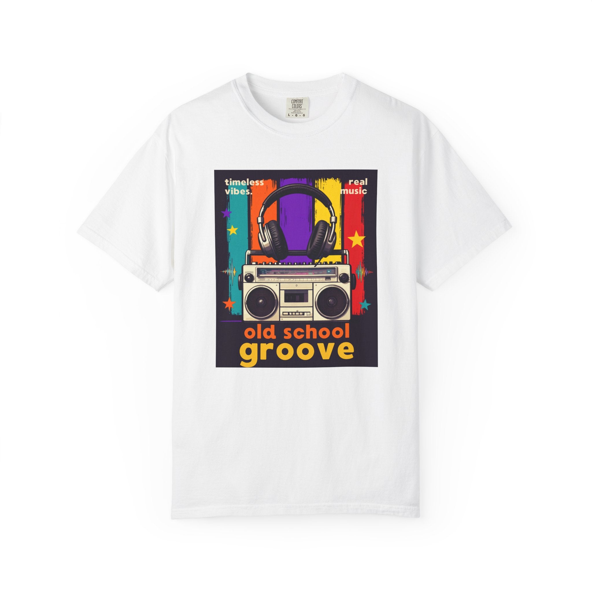 Old School Groove T-Shirt — Retro Boombox & Headphones Vintage Music Tee 80s 90s nostalgia