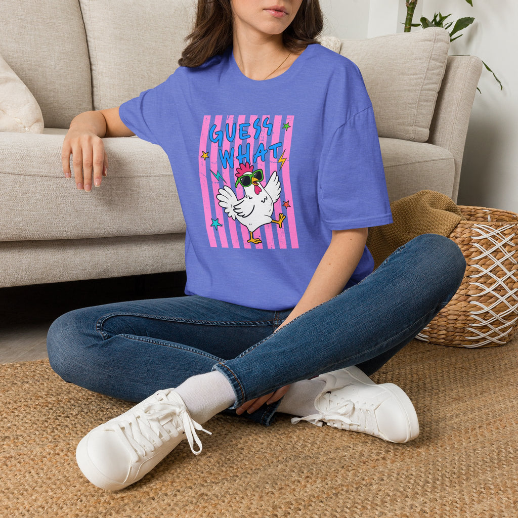 T-Shirt — "Guess What" Funny Sunglasses Chicken Graphic Tee